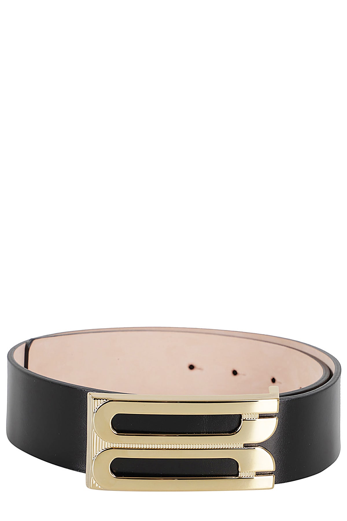 Victoria Beckham Jumbo Bbuckle Belt In Black