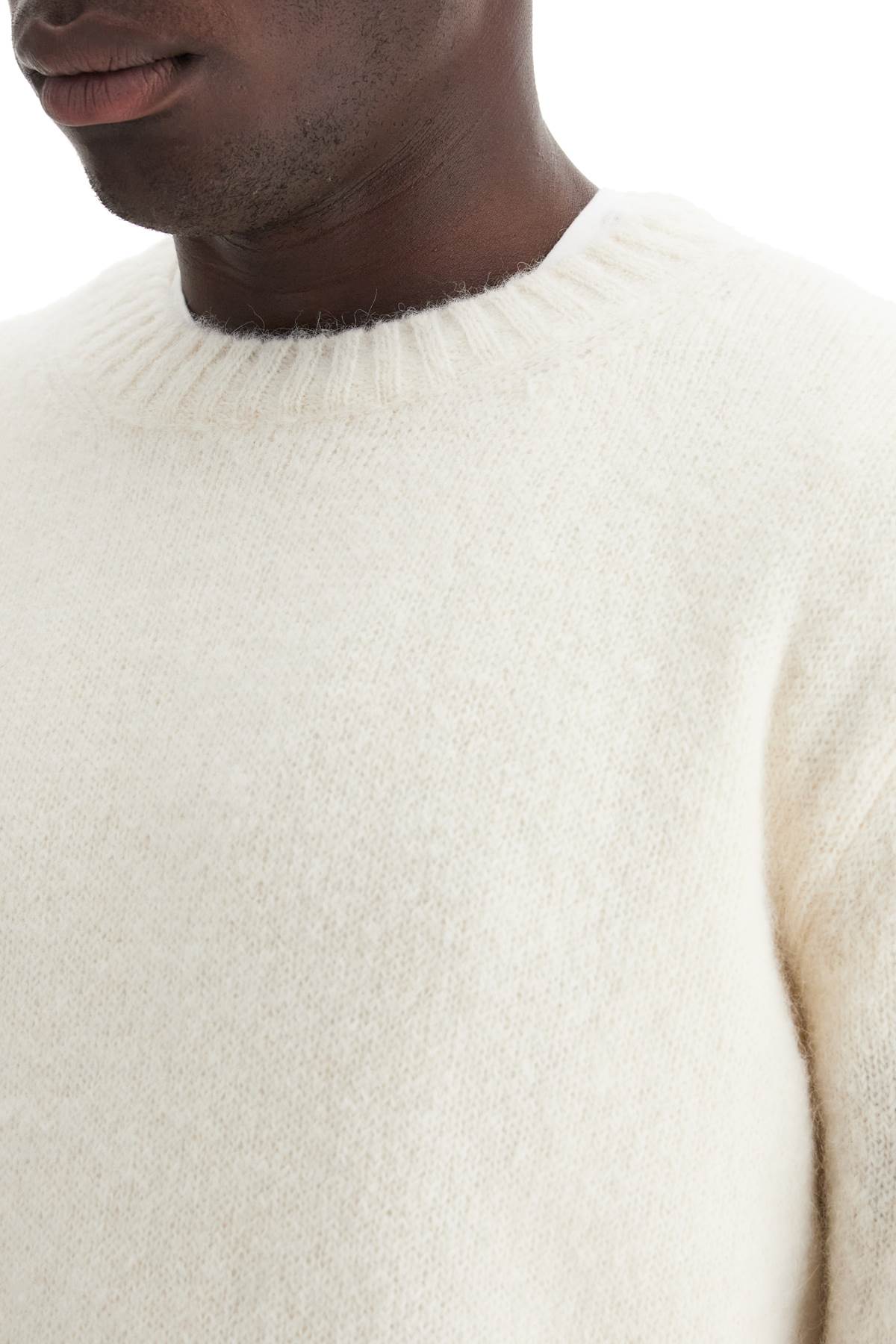 Shop Tom Ford Alpaca Crewneck Pul In White (black)