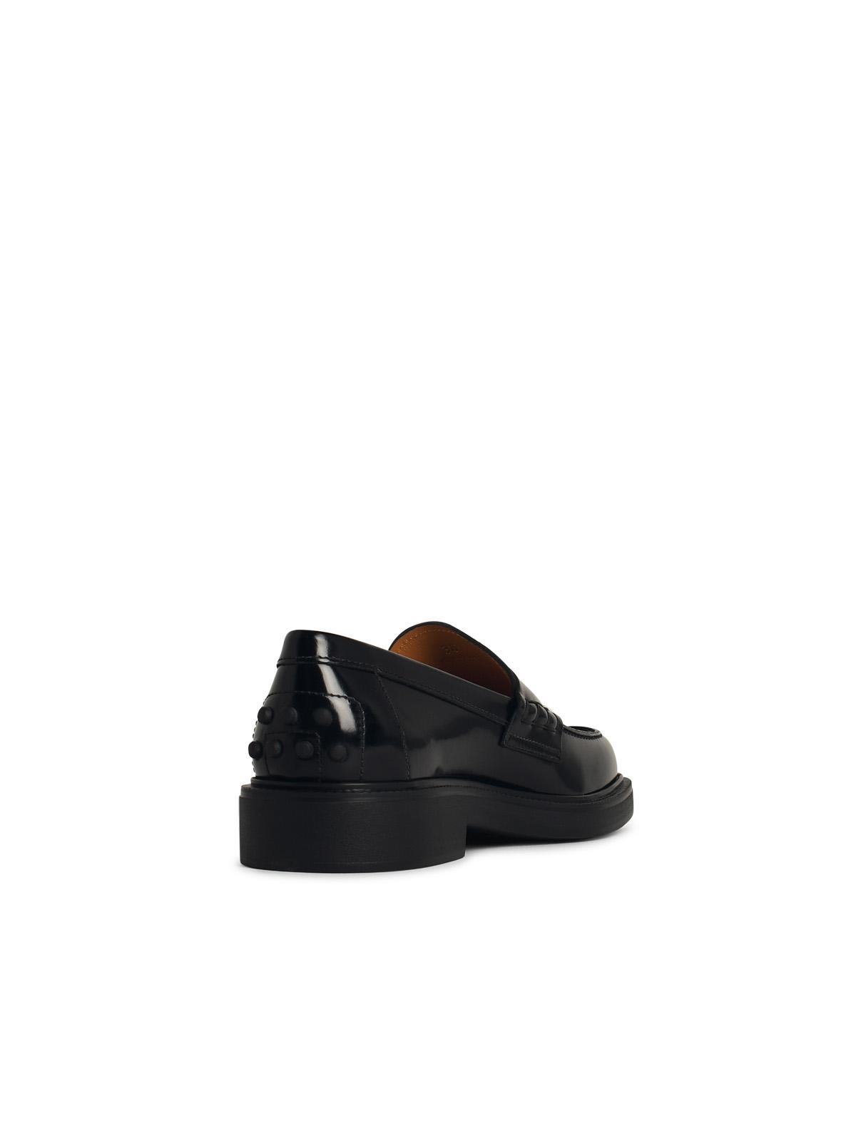 Shop Tod's Black Leather Loafers