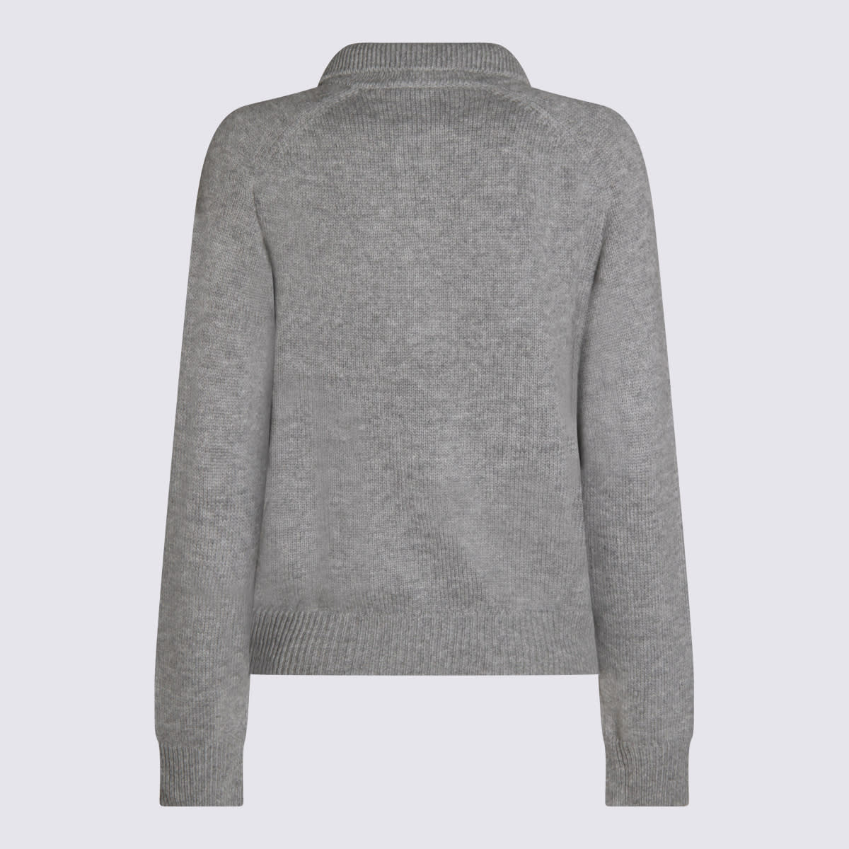 Allude Polo-neck Patch-pocket Sweater In Gray