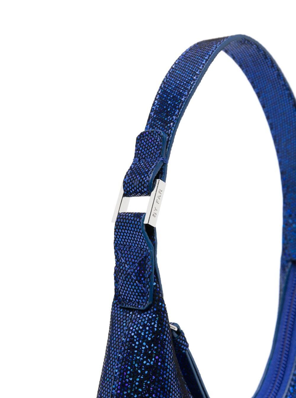 By Far Blue Baby Amber Mini Bag Disco Dot Leather Effect Woman In Blu