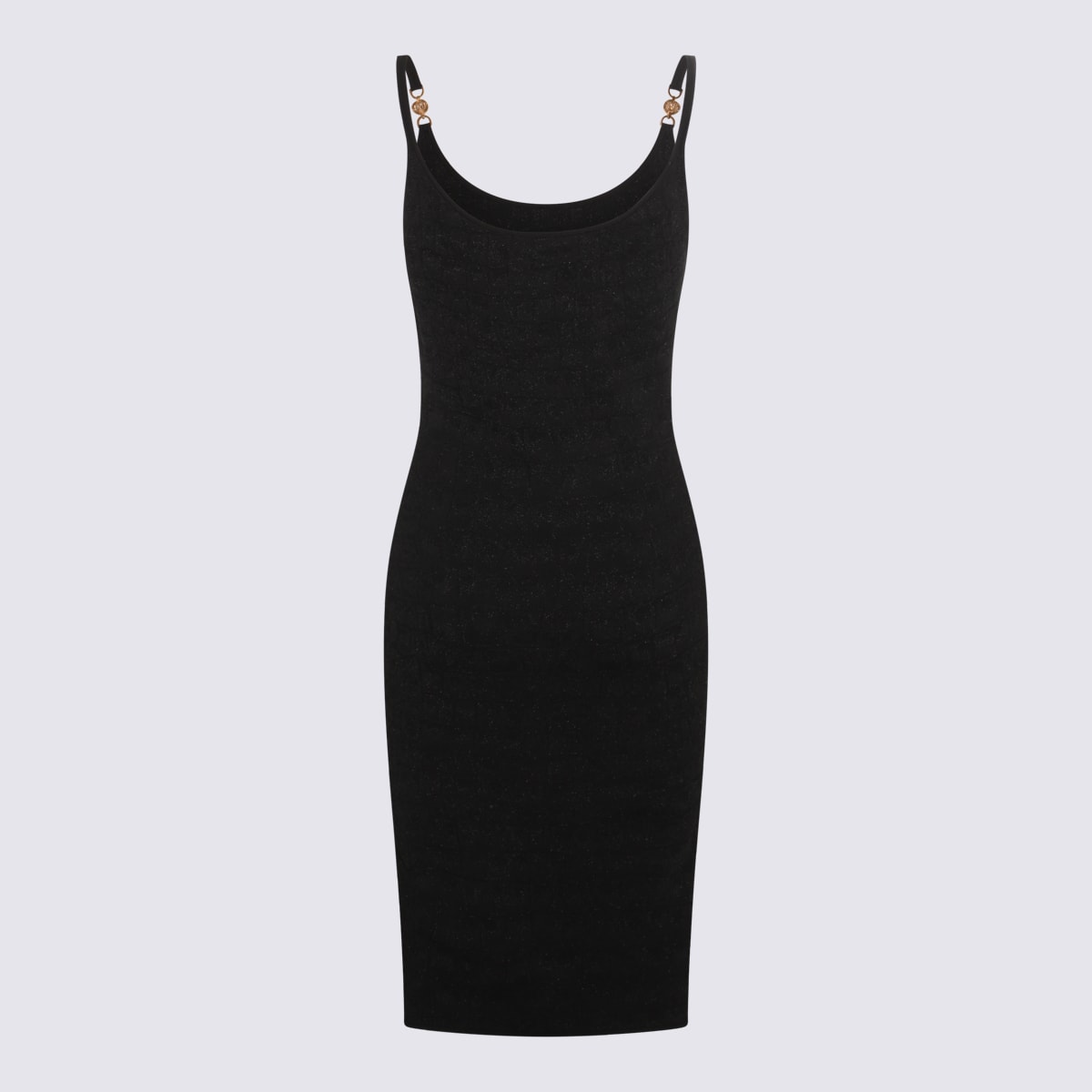 Shop Versace Black Viscose Stretch Cut Out Midi Dress