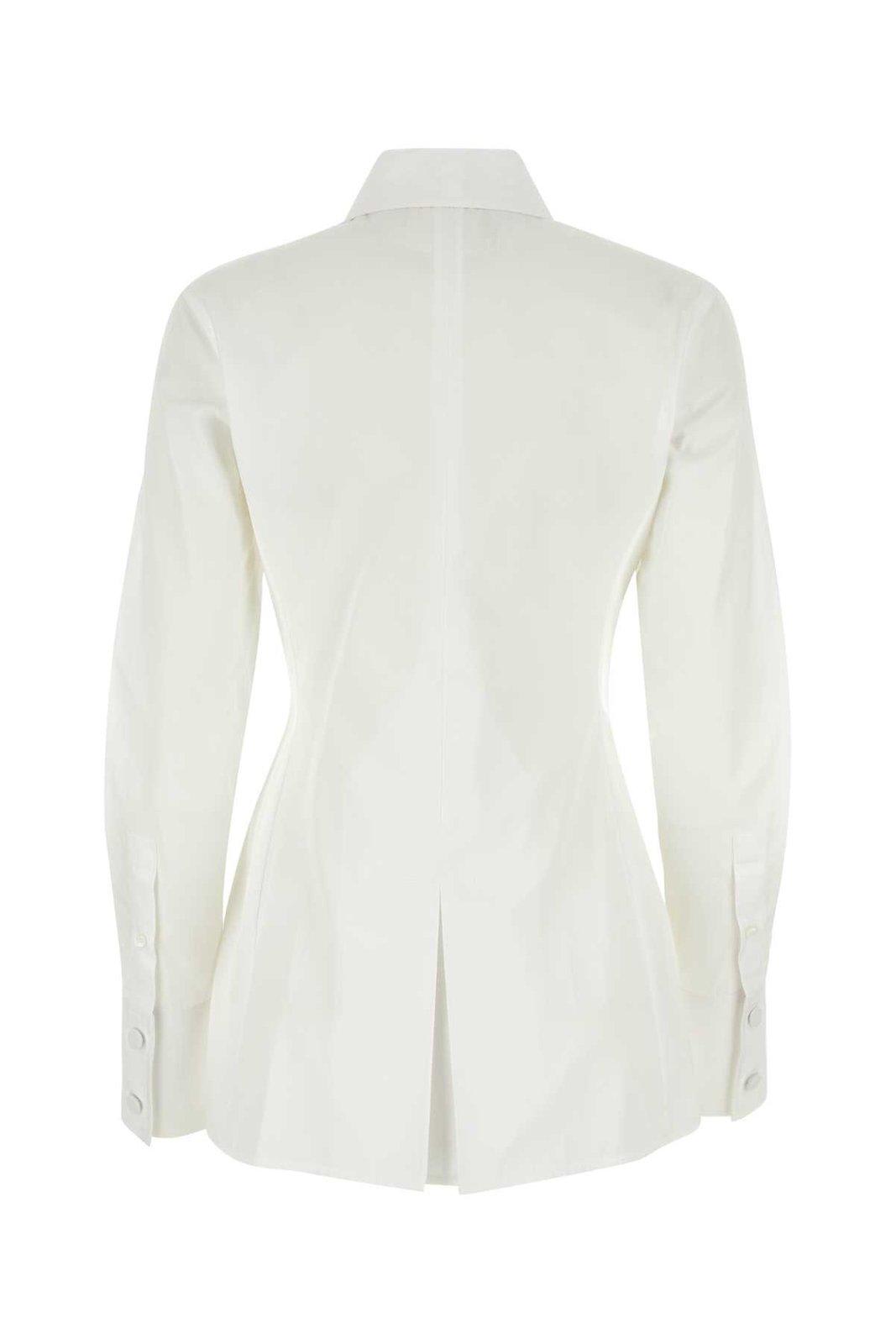 Shop Givenchy Pleated Effect Poplin Shirt In White