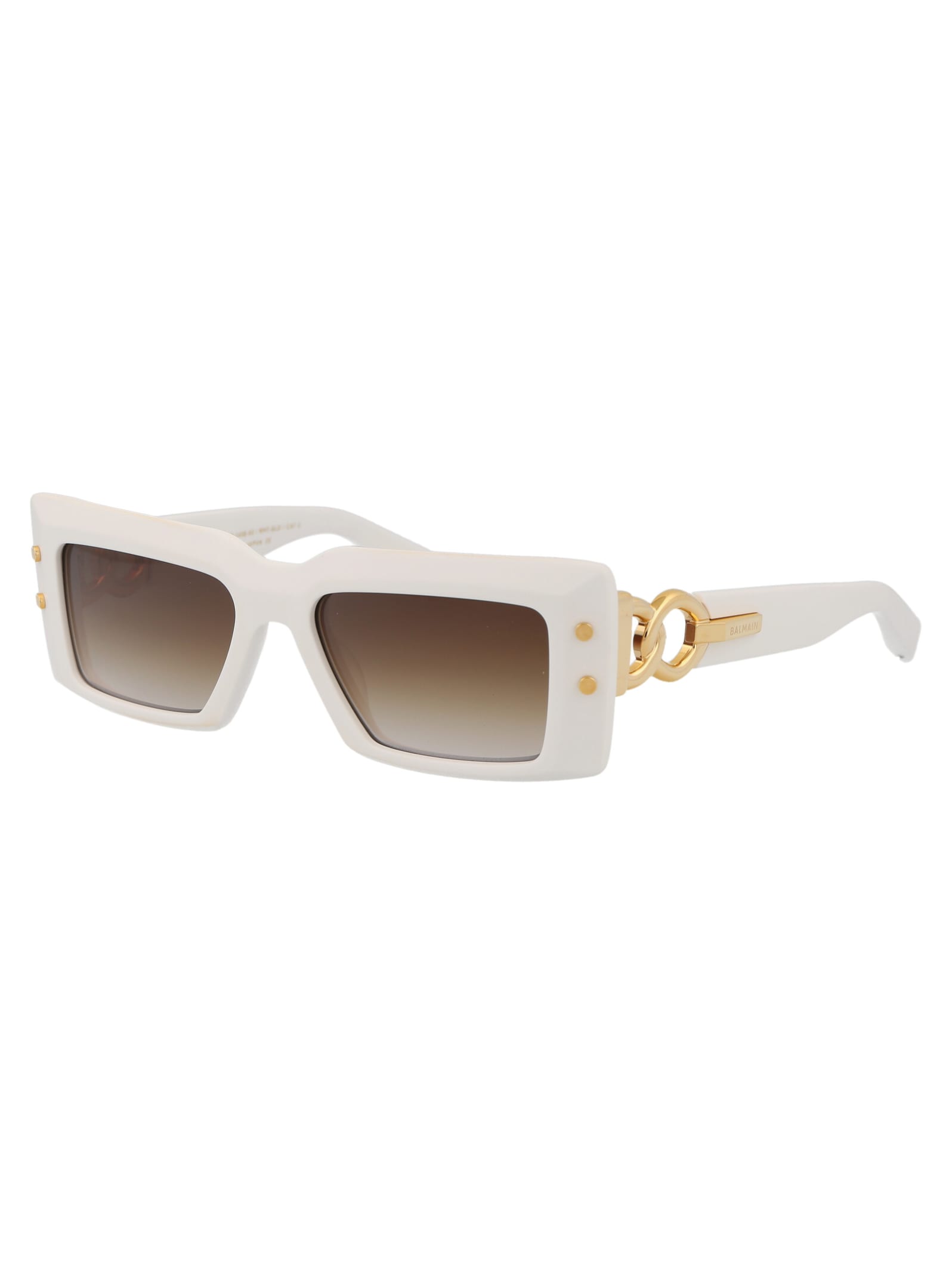 Shop Balmain Imperial Sunglasses In 145e Wht-gld