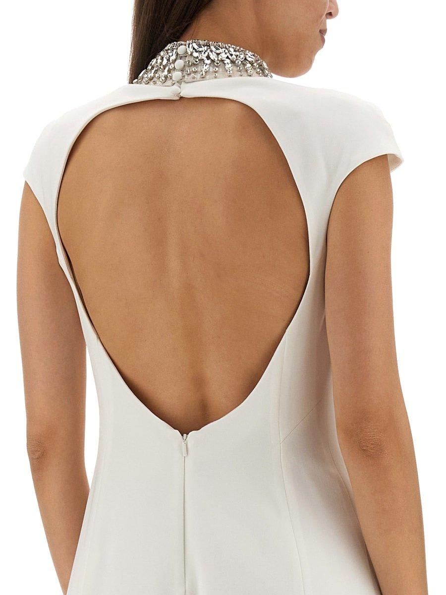 Shop Max Mara Cut-out Short-sleeved Maxi Dress In White