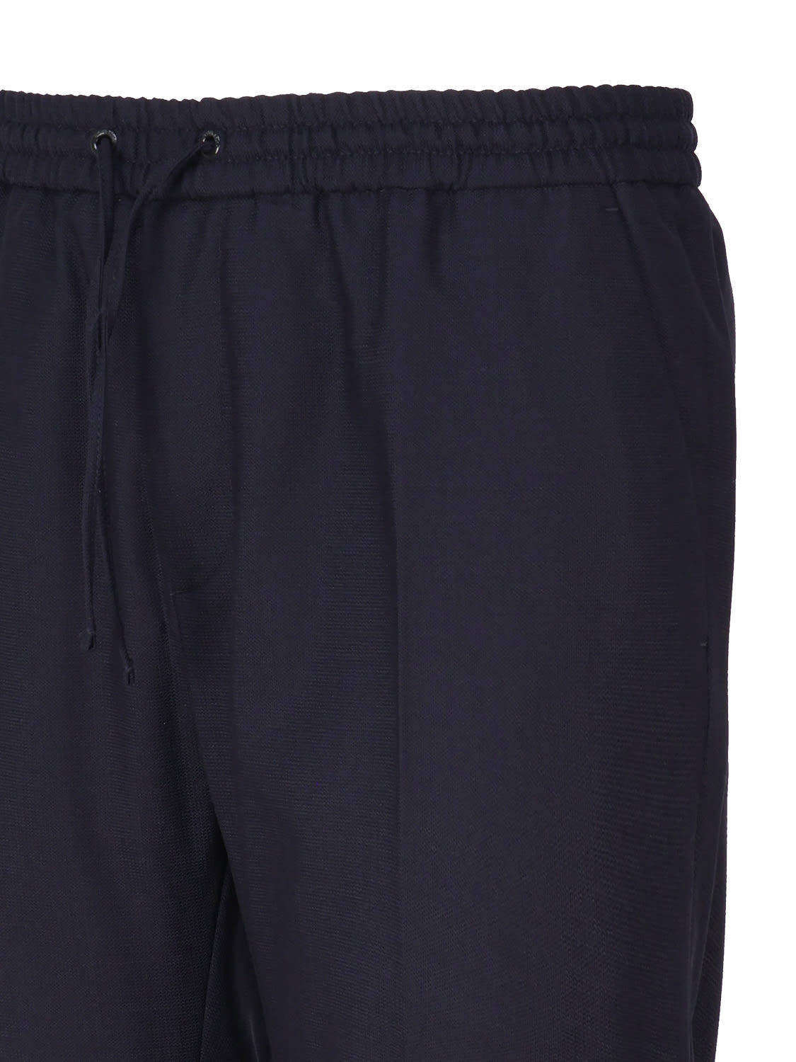 Shop Calvin Klein Straight Leg Tracksuit Style Trousers In Virgin Wool In Navy