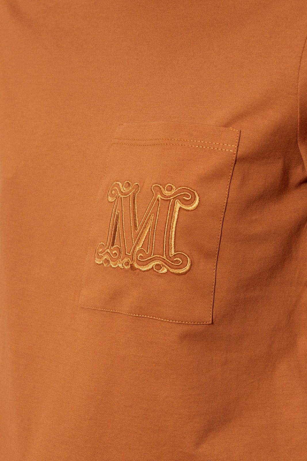 Shop Max Mara Crewneck Short-sleeved T-shirt  In Luggage