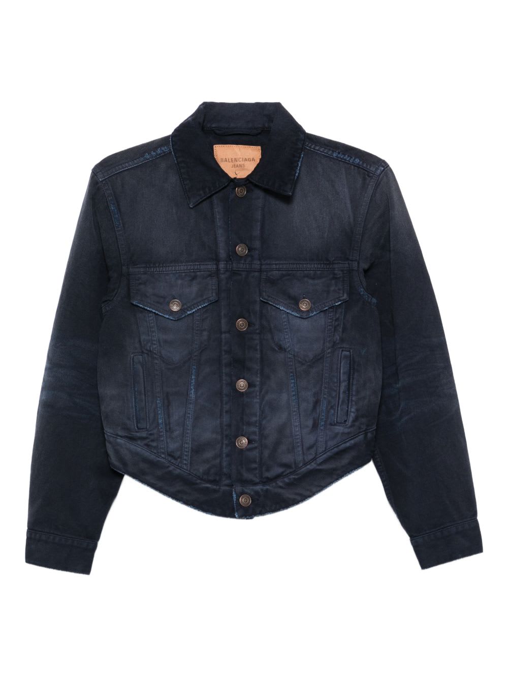 Balenciaga Denim Cotton Jacket In Blue