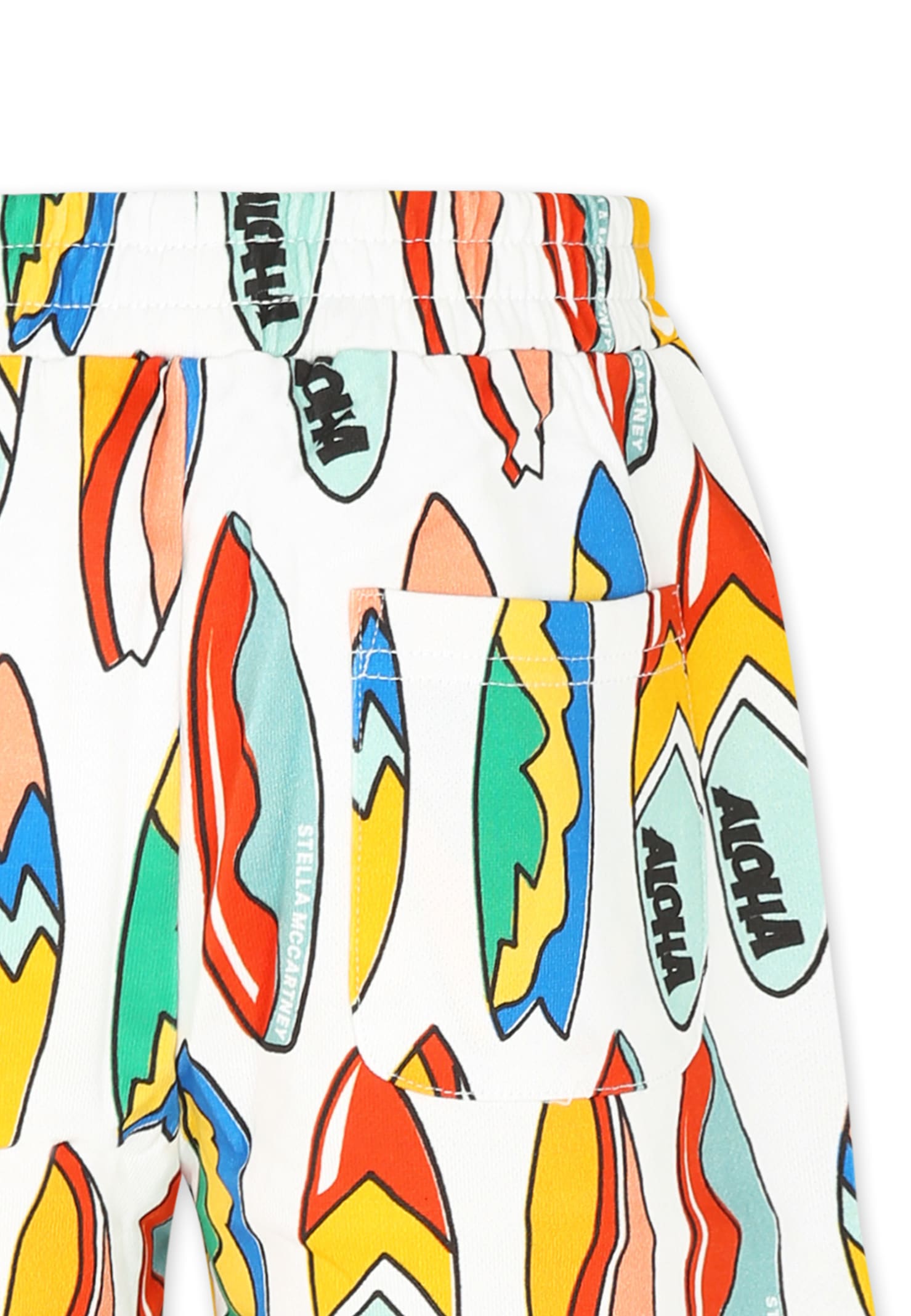 Stella Mccartney White Shorts For Boy With Surfboard In White