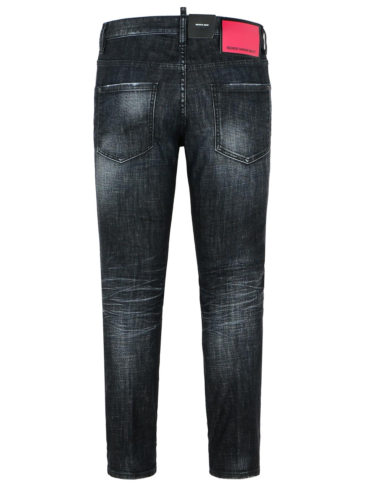 Dsquared2 Cool Gut Black Jeans With Belt Loops And Faded Effect In Denim Man In Black