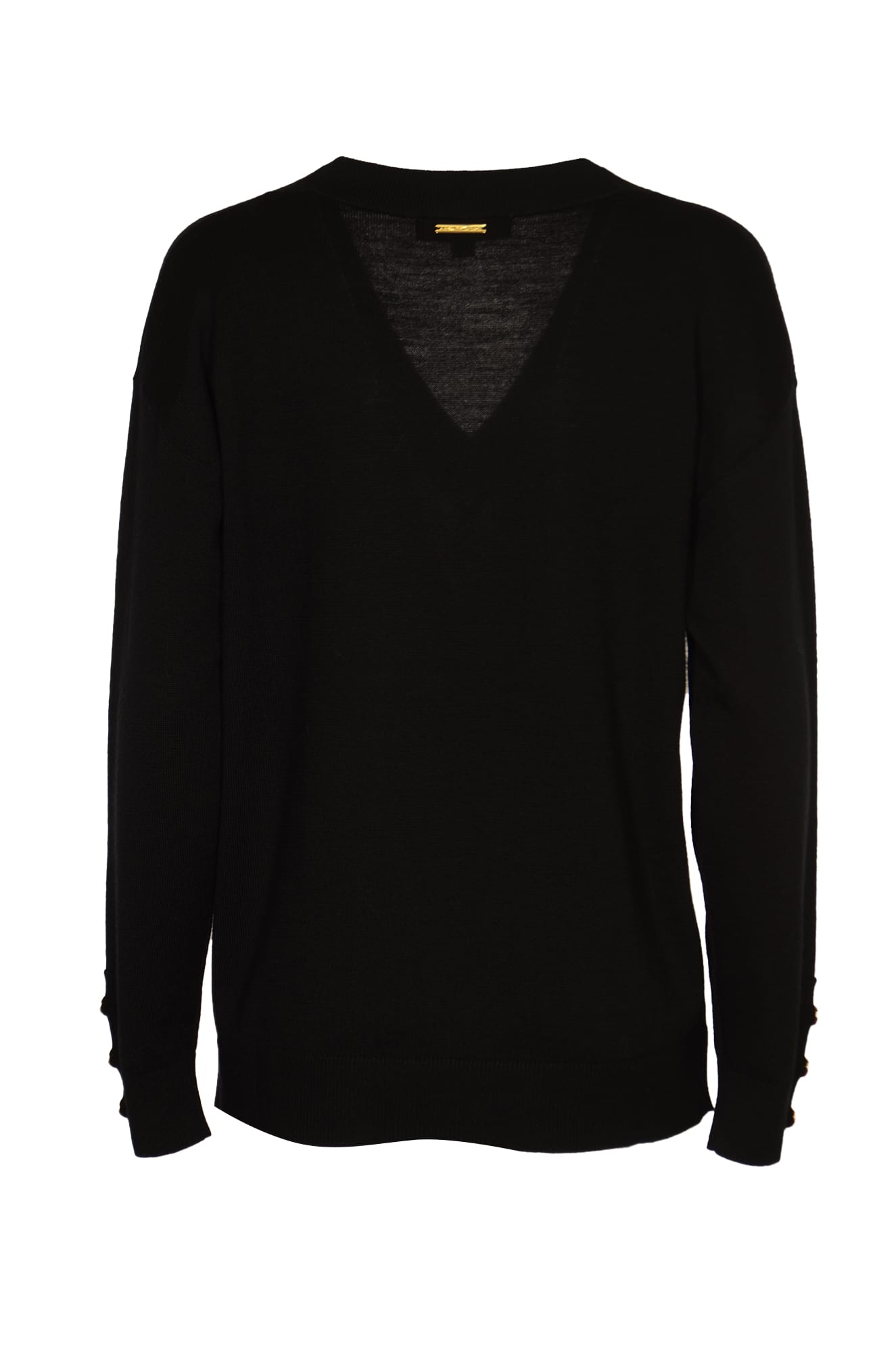 Shop Michael Kors V-neck Rib Trim Sweater In Nero