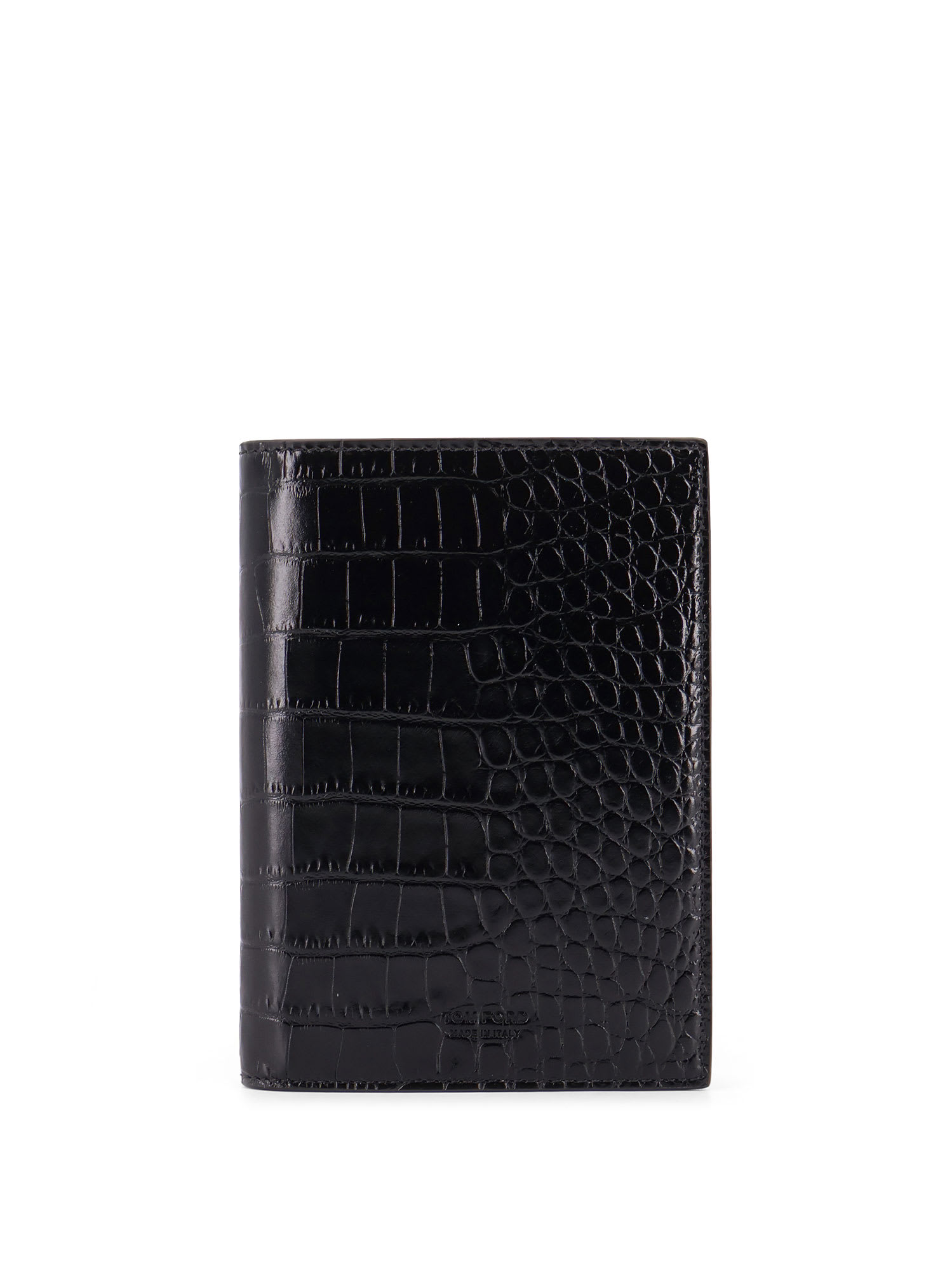 Tom Ford Crocodile-print Leather Wallet In Black
