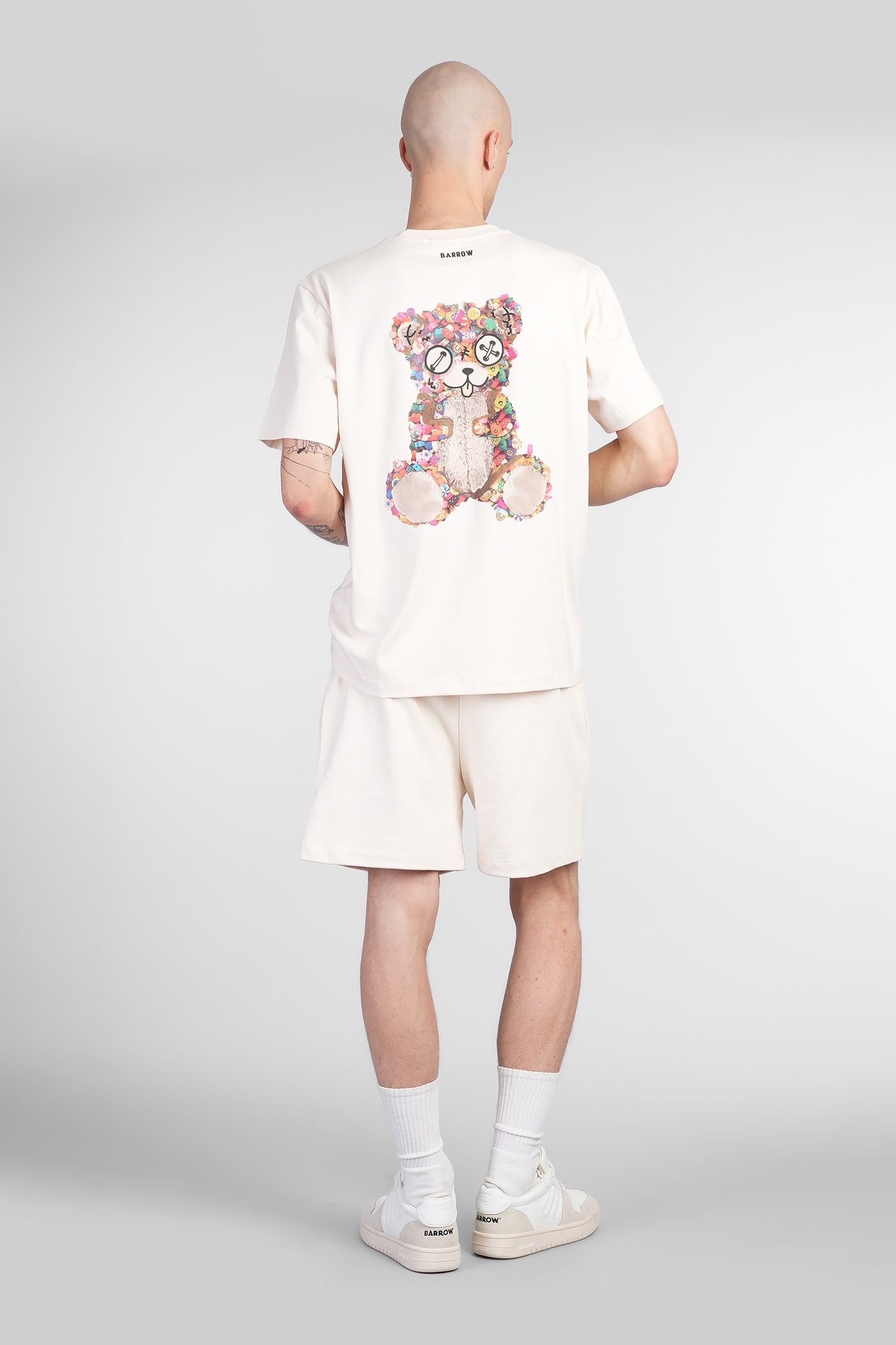 Barrow Iconic Smile T-shirt Crew Neck In Beige