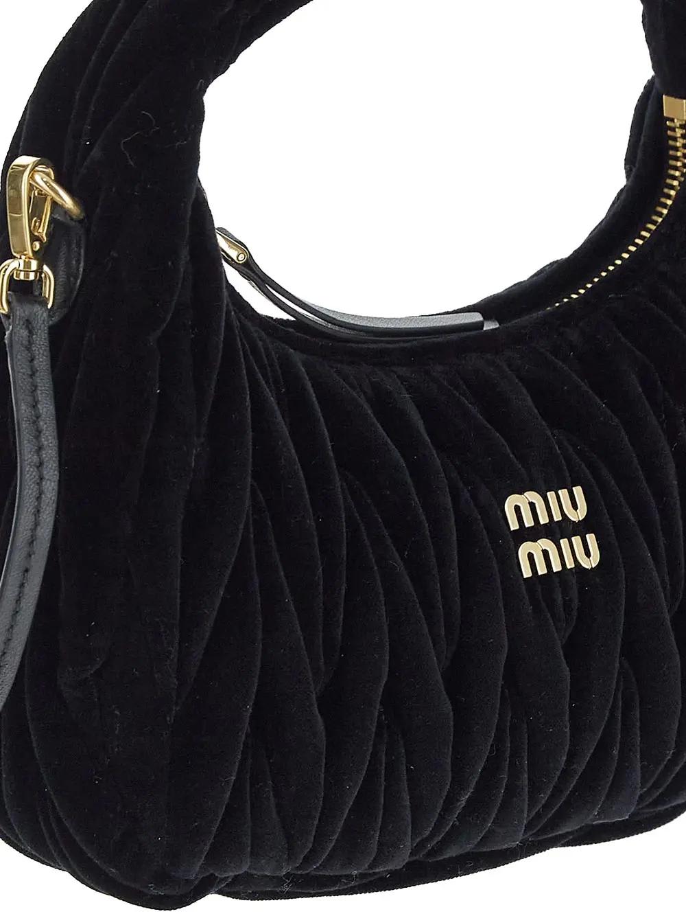 Shop Miu Miu Hobo Bag In Nero