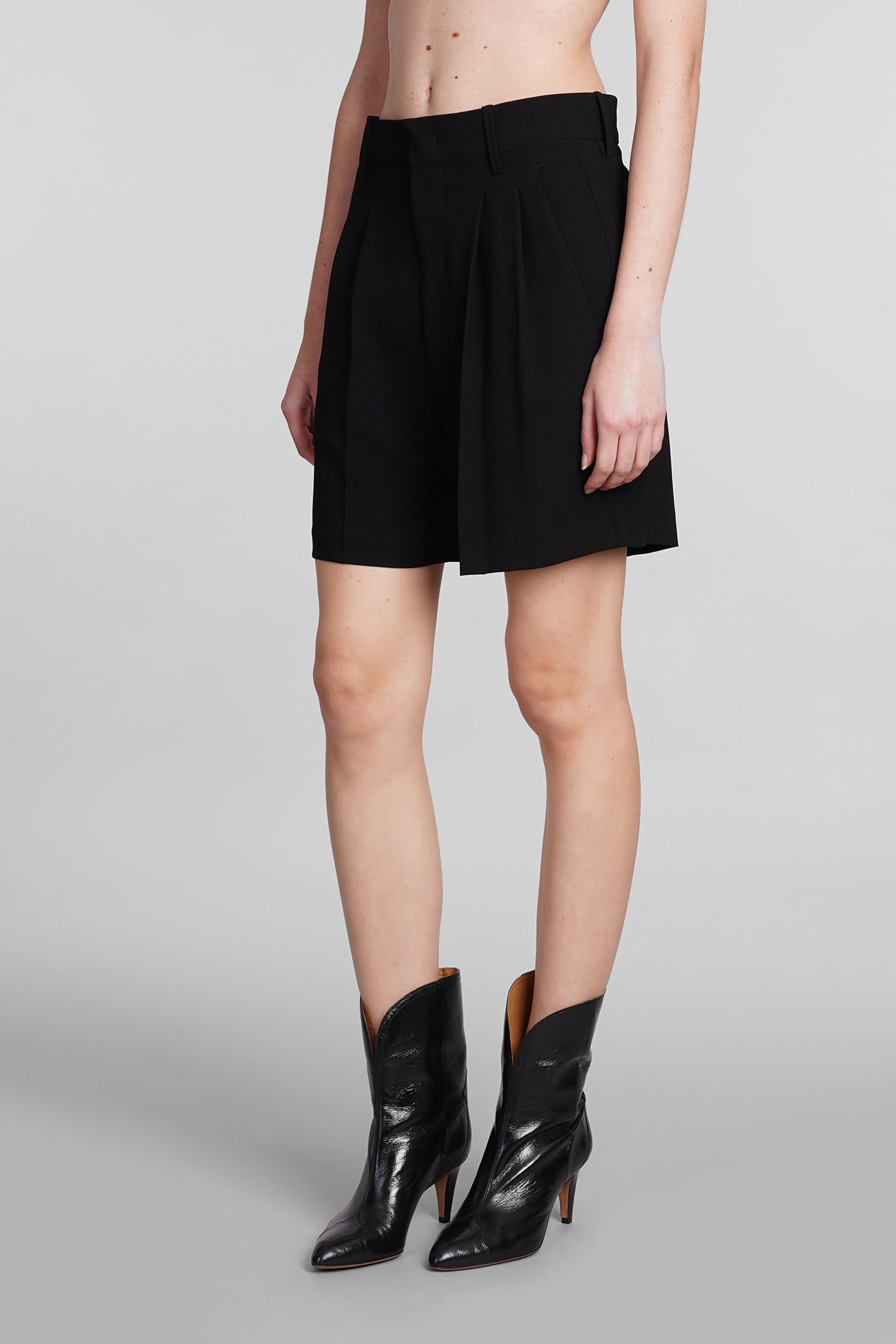 Shop Isabel Marant Elna Shorts In Black Triacetate In Bk Black