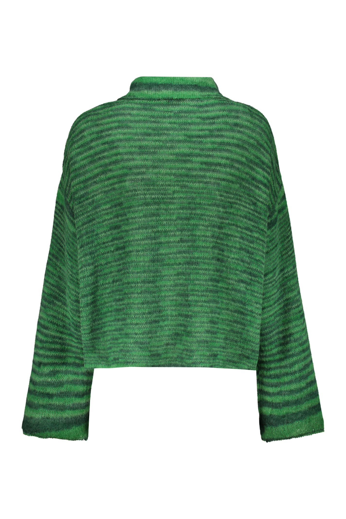 Shop Missoni Wool Blend V-neck Sweater In Green