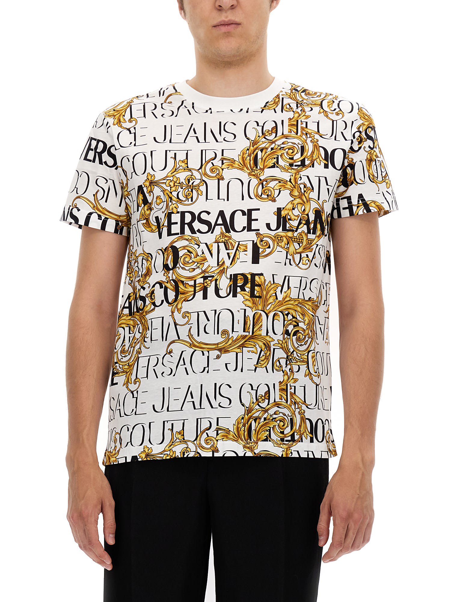 Baroque Logo Print T-shirt Versace