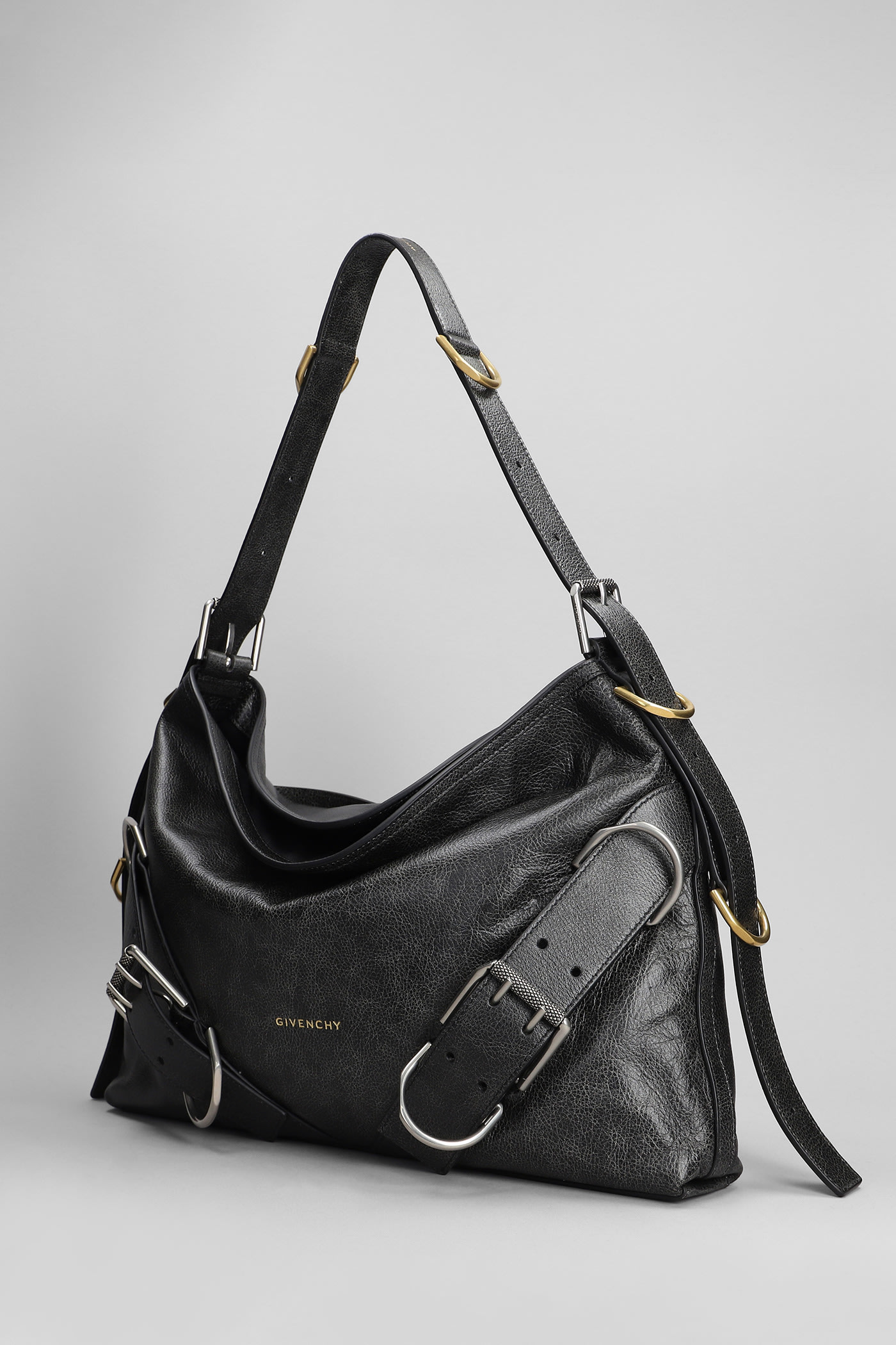 Shop Givenchy Voyou Shoulder Bag In Black Leather