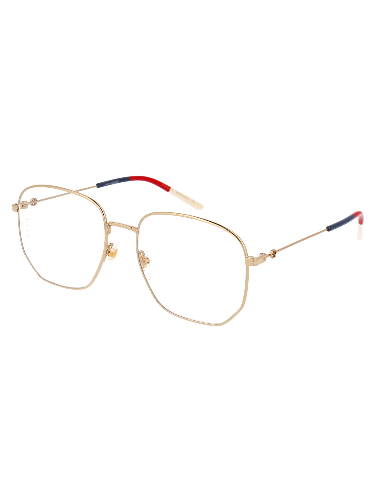 Shop Gucci Gg0396o Glasses In 002 Gold Gold Transparent