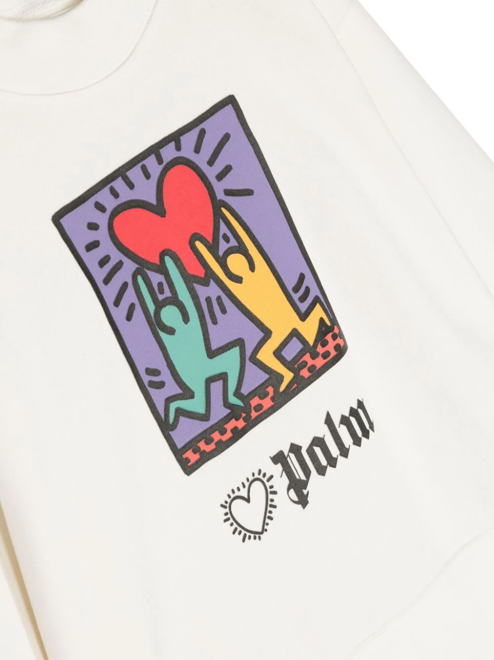 Shop Palm Angels Pa X Kh Holdingheart Crewneck In Off White
