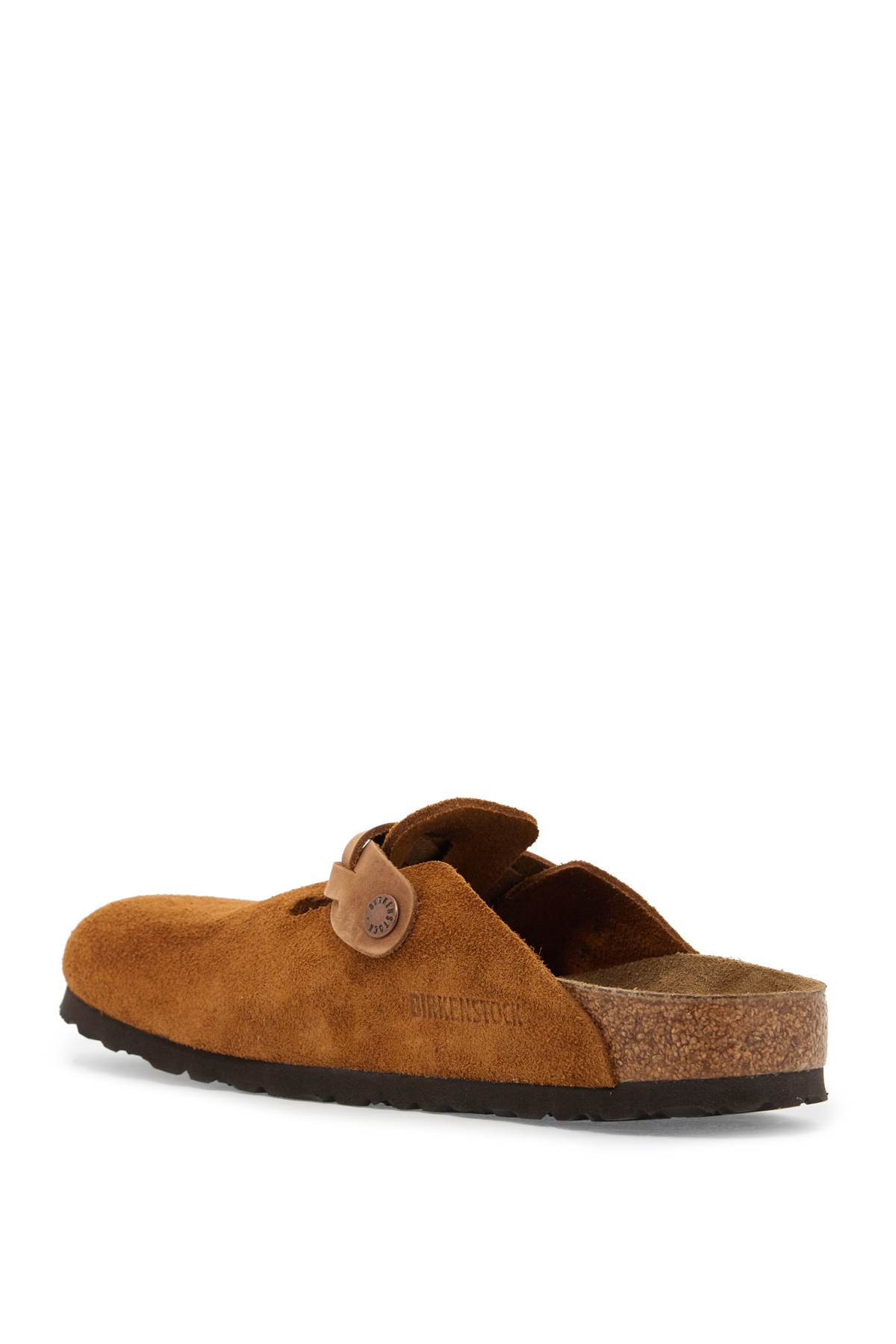 Birkenstock Round Toe Buckle-detailing Suede Mules