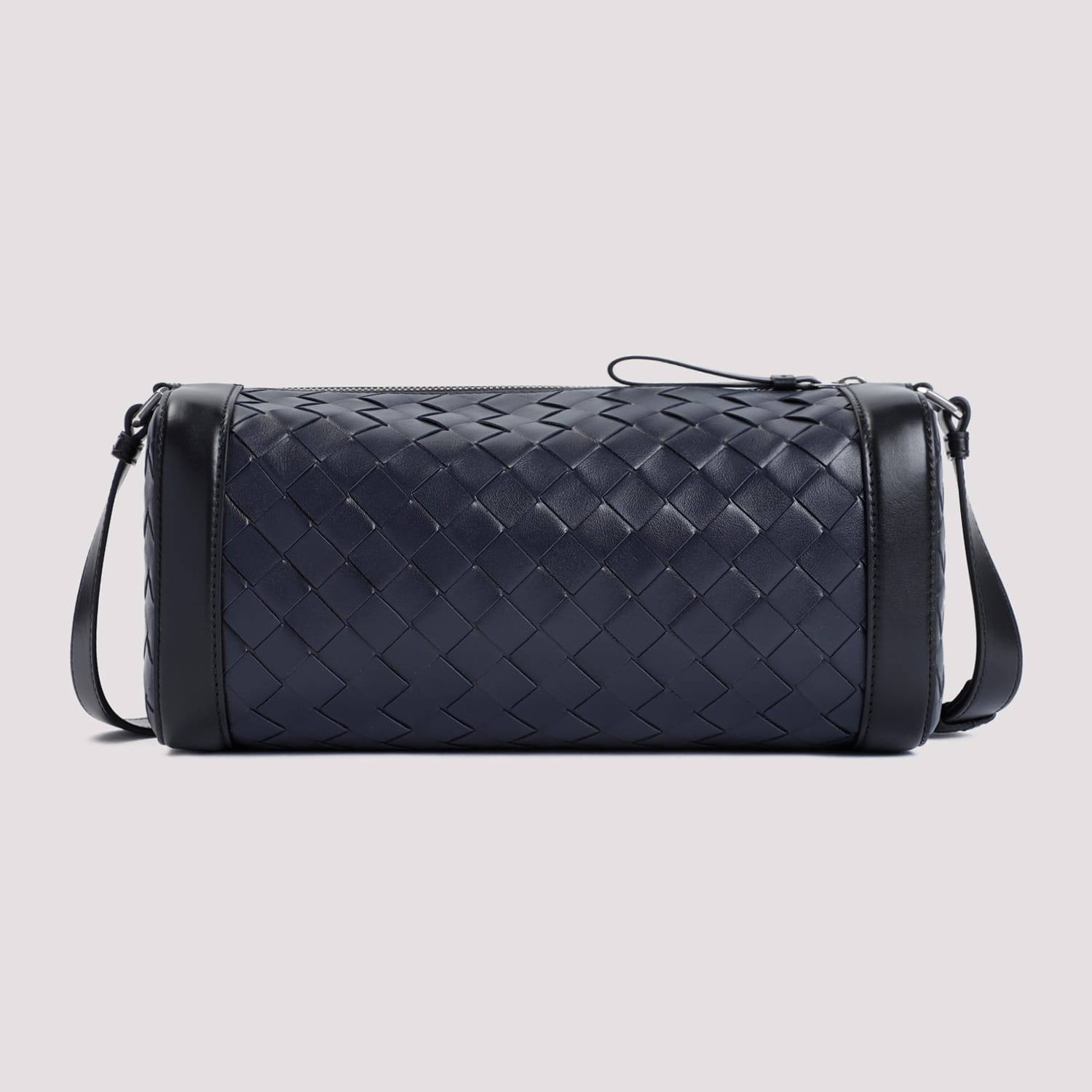 Shop Bottega Veneta Messenger Intrecciato Shoulder Bag In Space Black