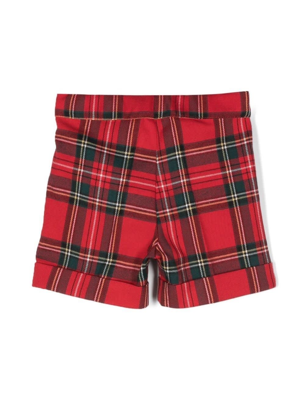 Shop La Stupenderia Tartan Tailored Shorts In Red