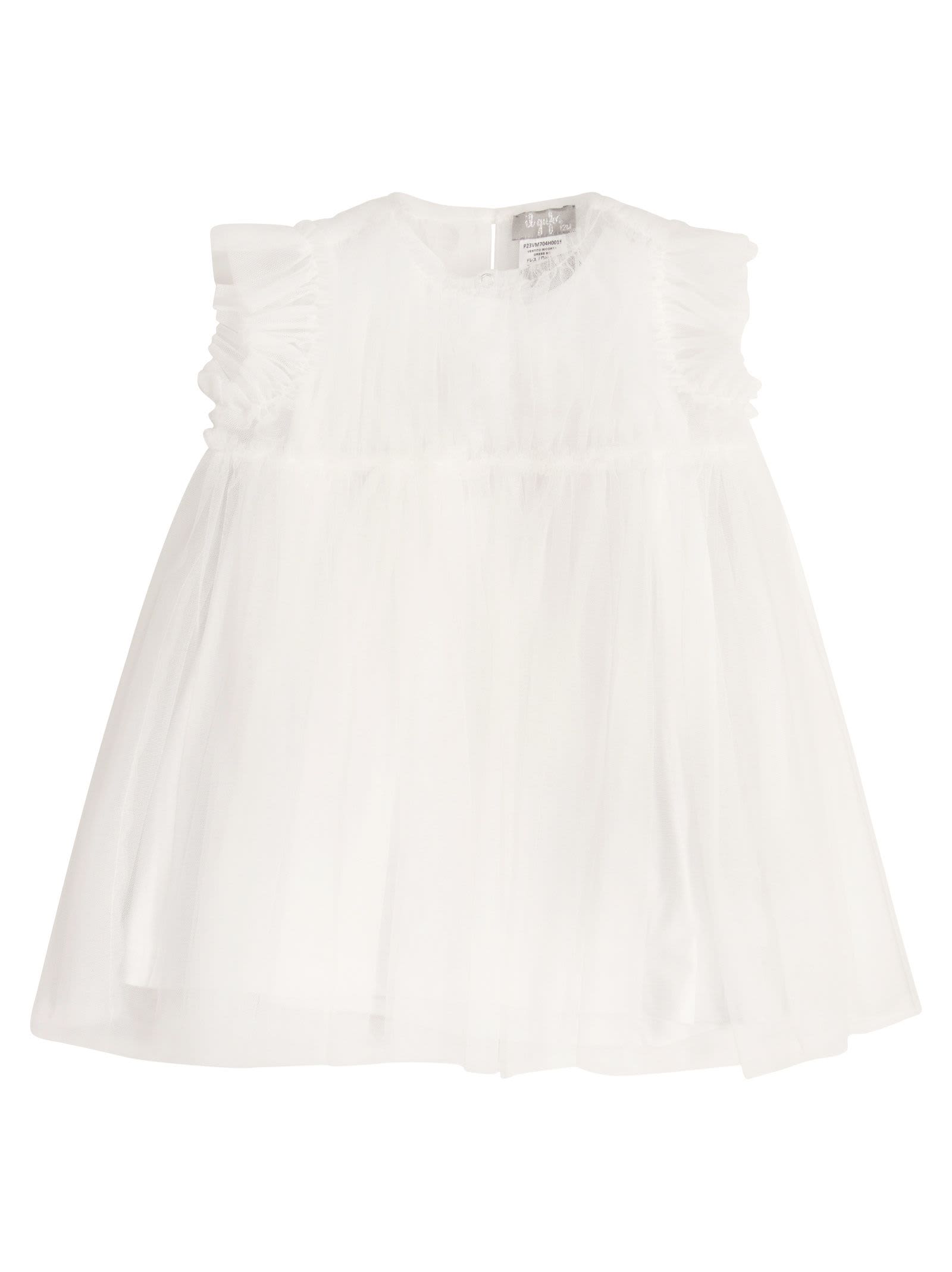 Il Gufo Tulle Baby Dress In White