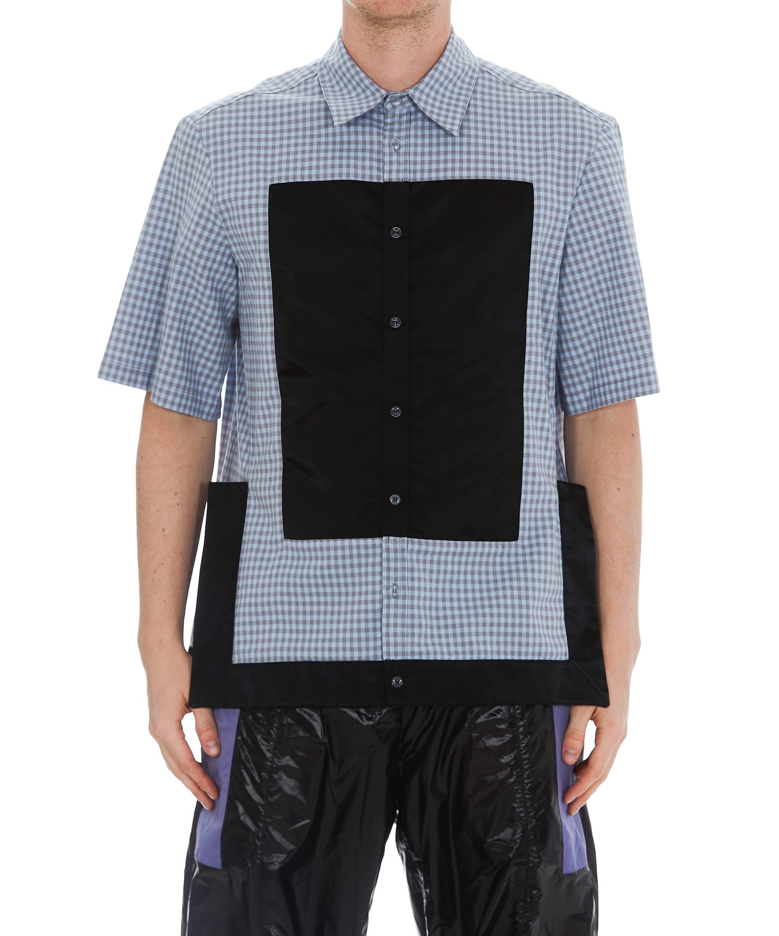 NICOMEDE GINGHAM SHIRT WITH SATIN DETAIL,11286460