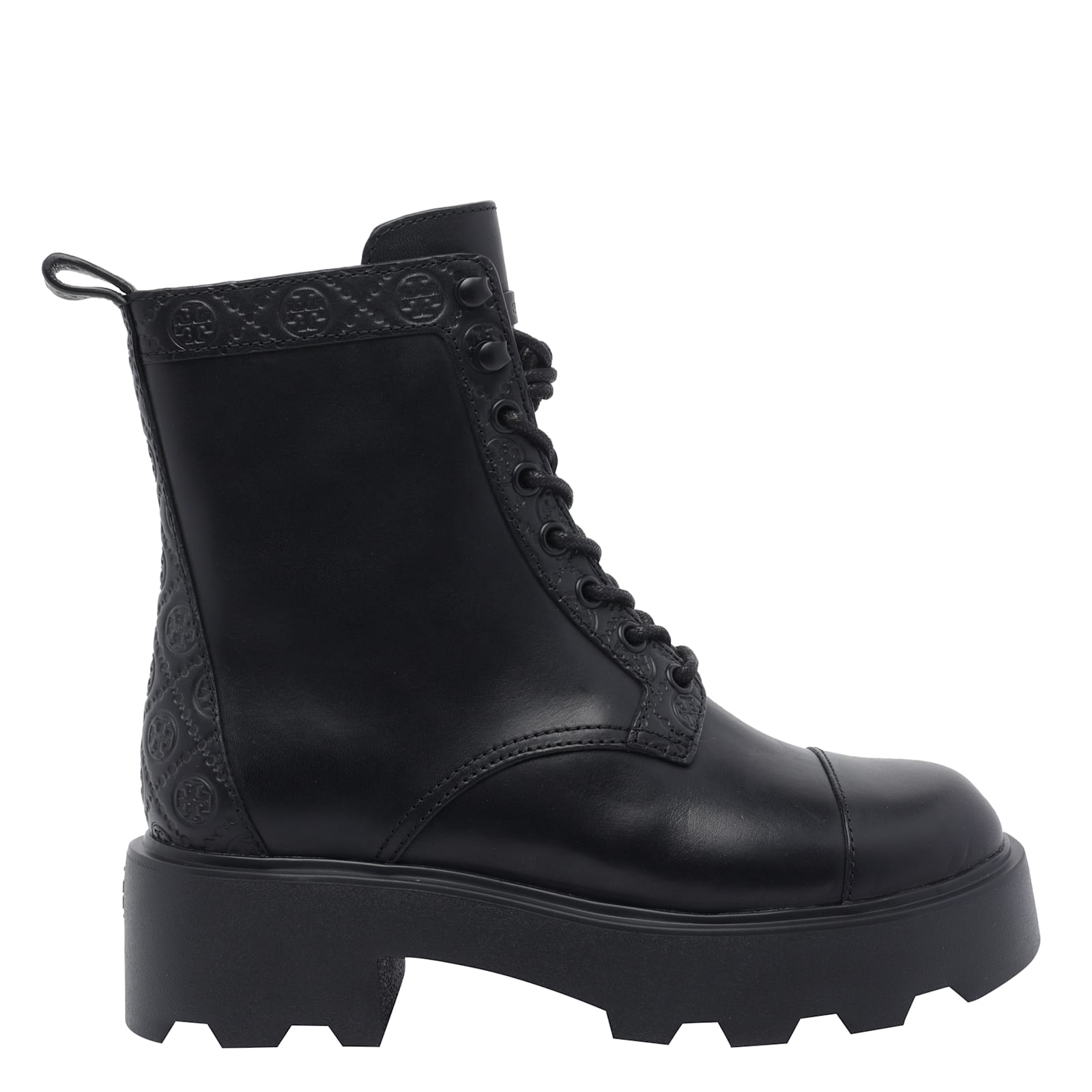 Tory Burch T Monogram Ankle Boots In Black