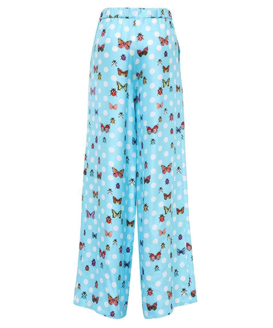 Shop Versace Silk Trousers In Light Blue