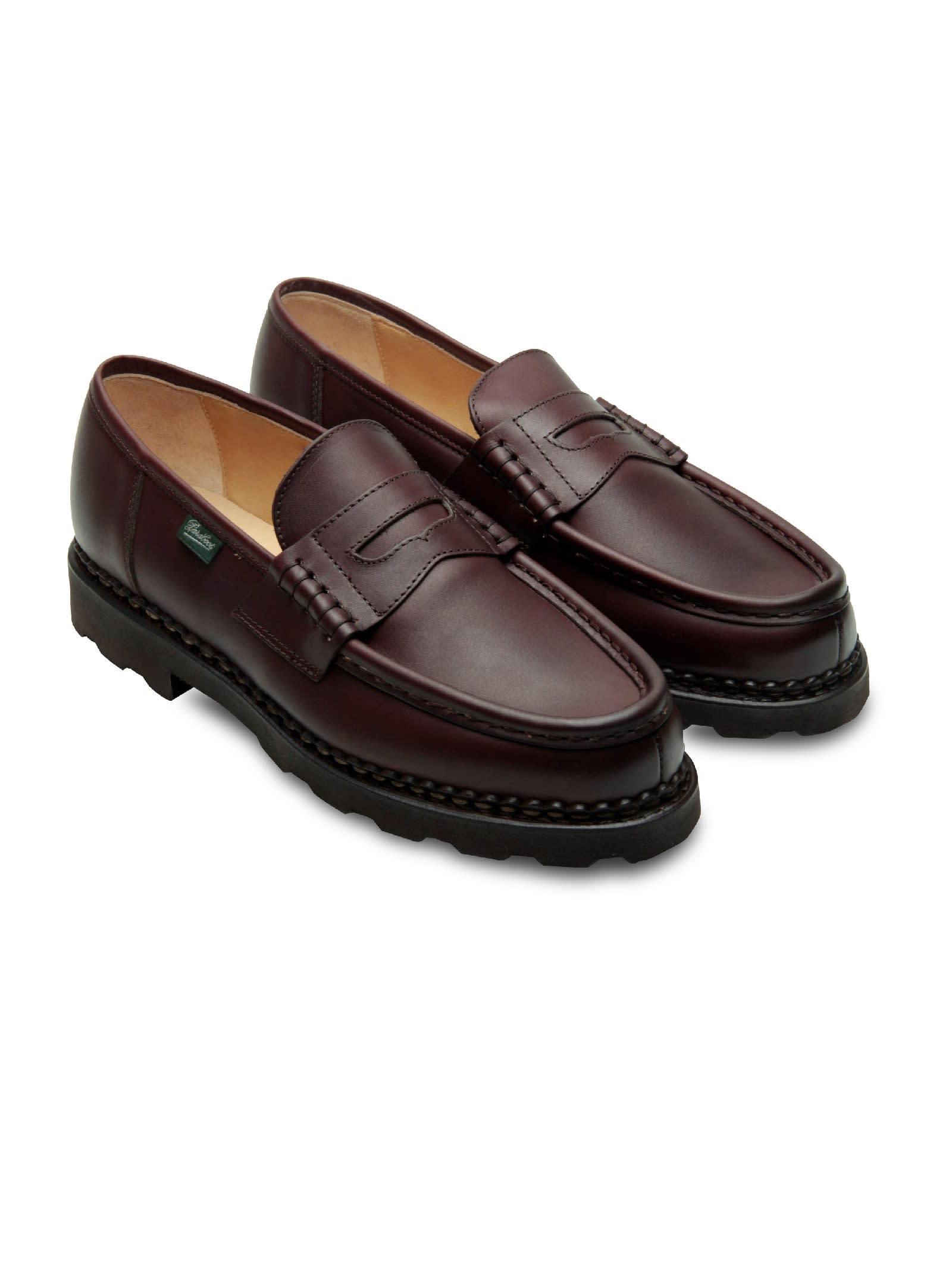 Shop Paraboot Leather Reims Penny Loafers In Marron Lis Cafe`
