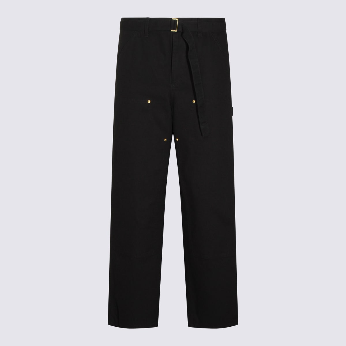 Sacai Black Cotton Pants In Black