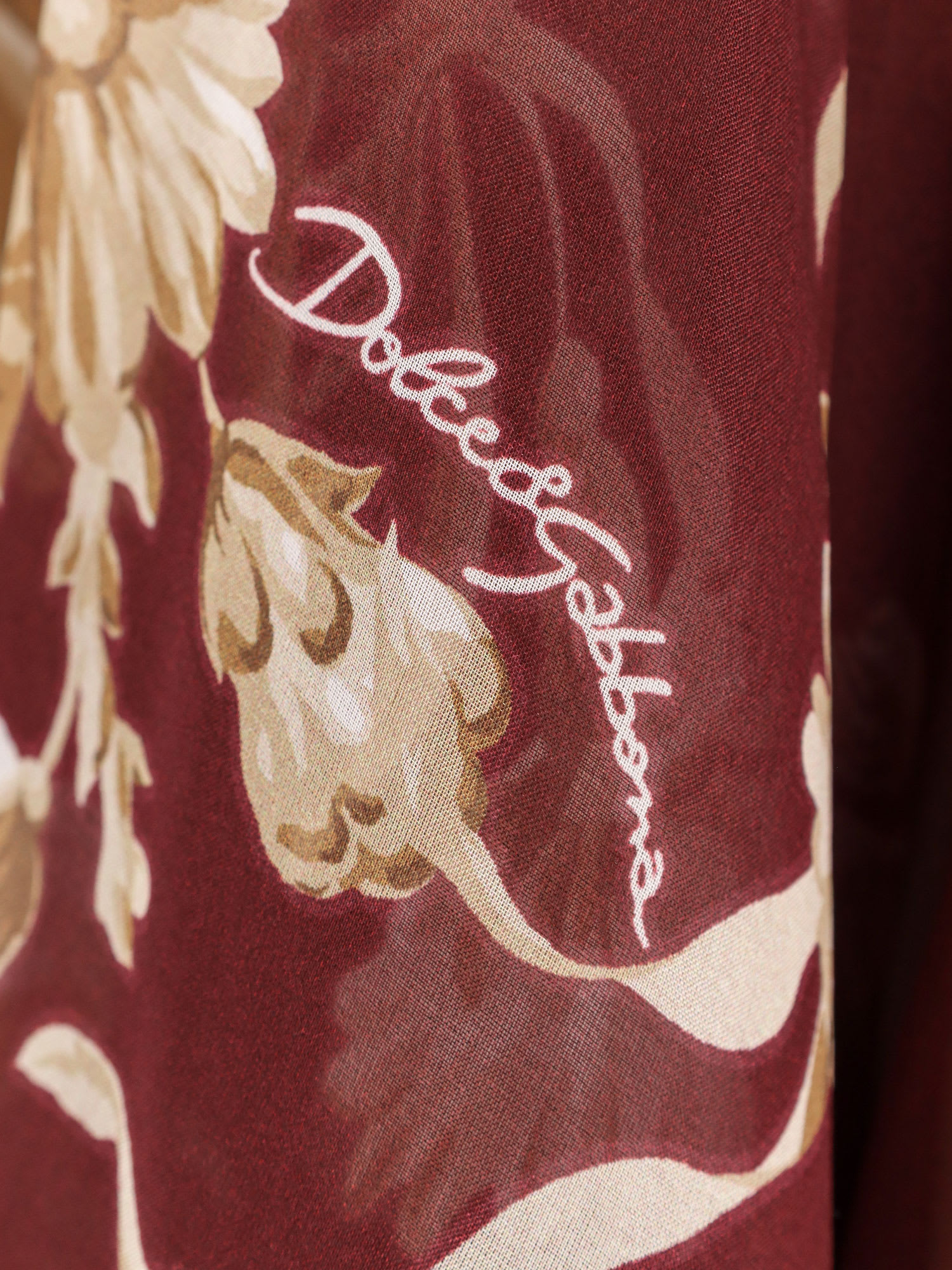 Dolce & Gabbana Chiffon Shirt With Rose Print In Multi