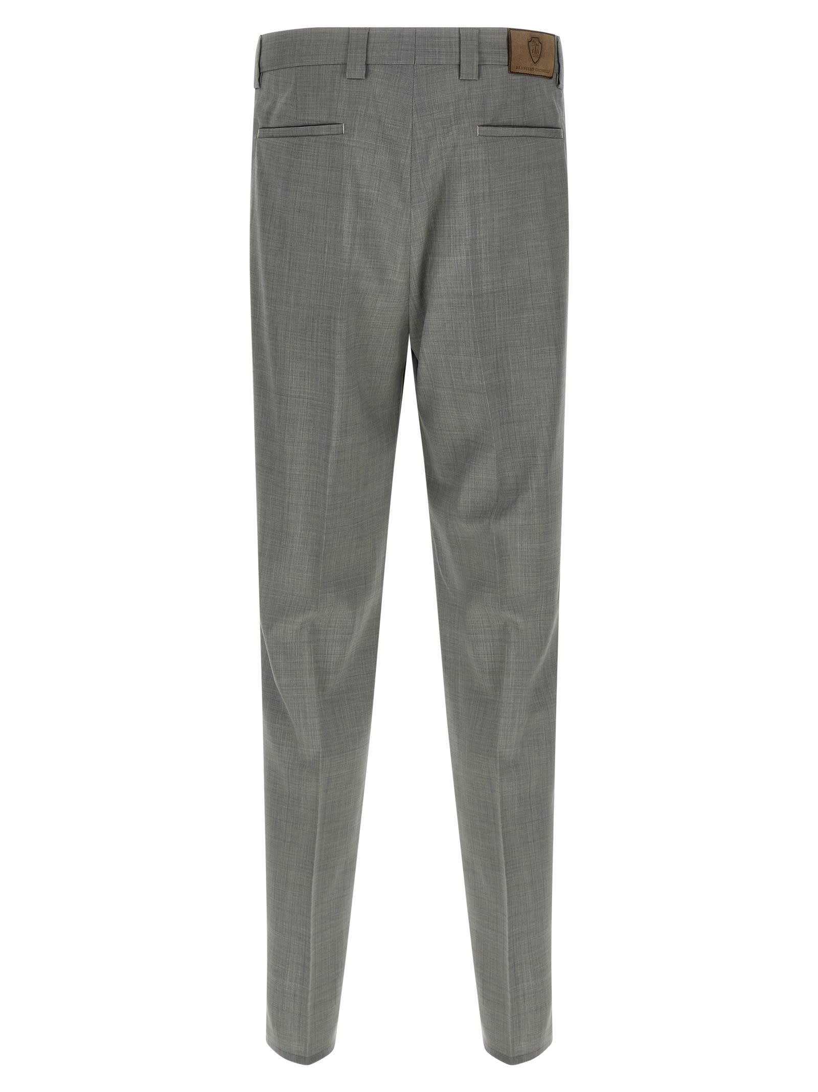 Brunello Cucinelli Trousers With Pleats And Pockets In Gray