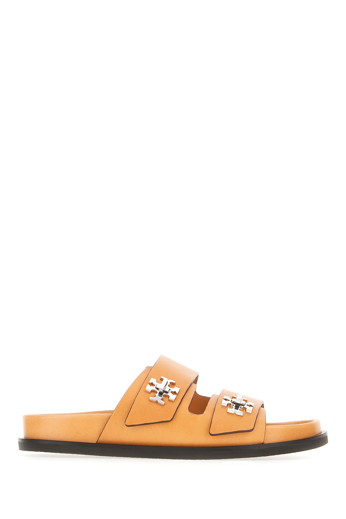 Caramel Leather Slider Sandals