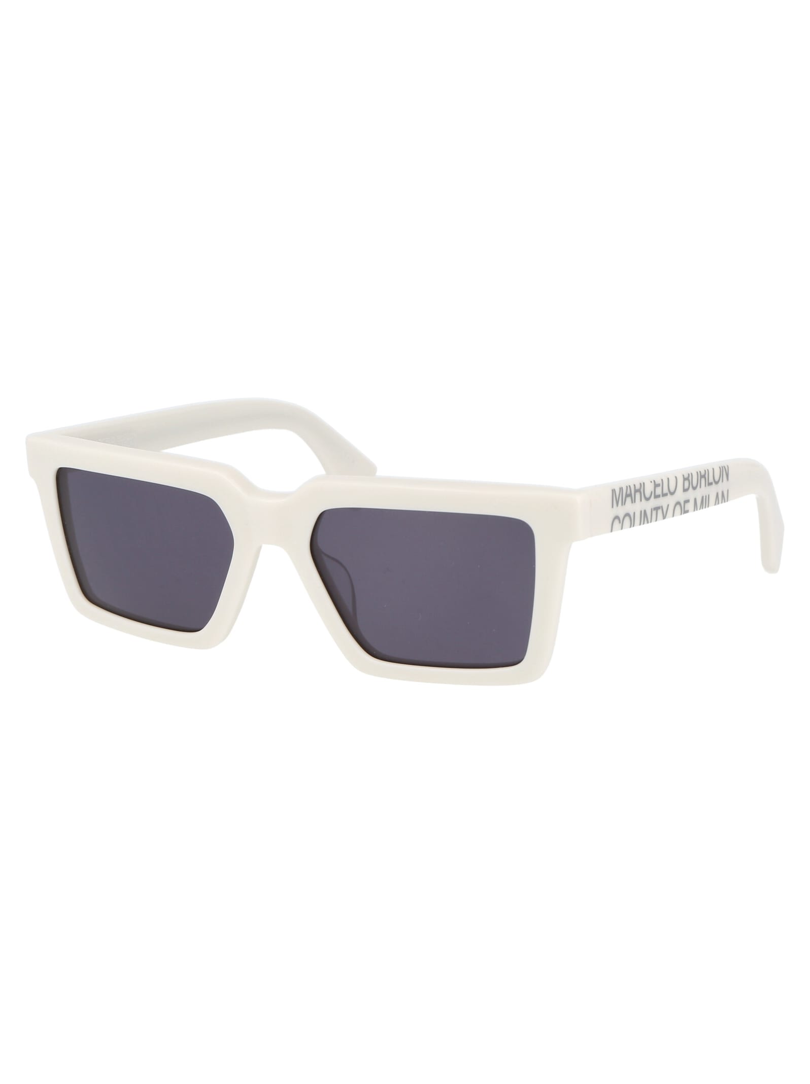 Shop Marcelo Burlon County Of Milan Paramela Sunglasses In 0107 White Dark Grey