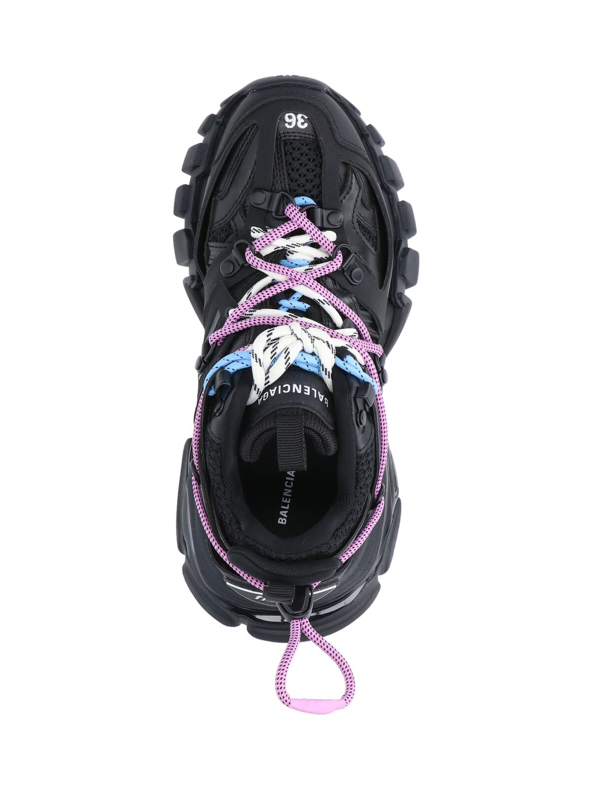 Balenciaga Black Mesh And Rubber Track Trail Laces Sneakers In Black