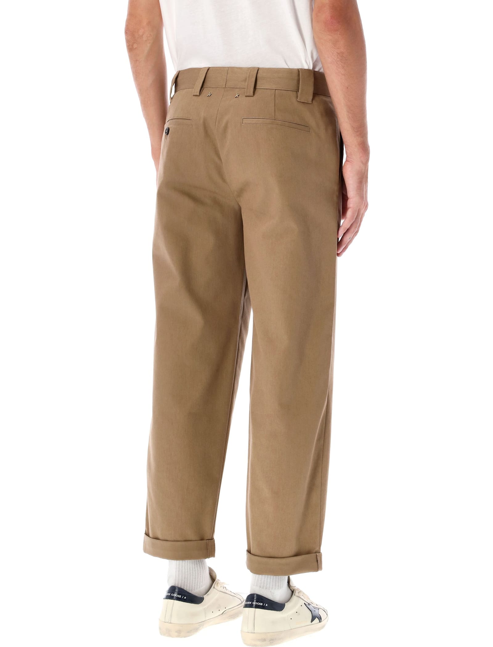 Shop Golden Goose Chino Skate Pants In Beige