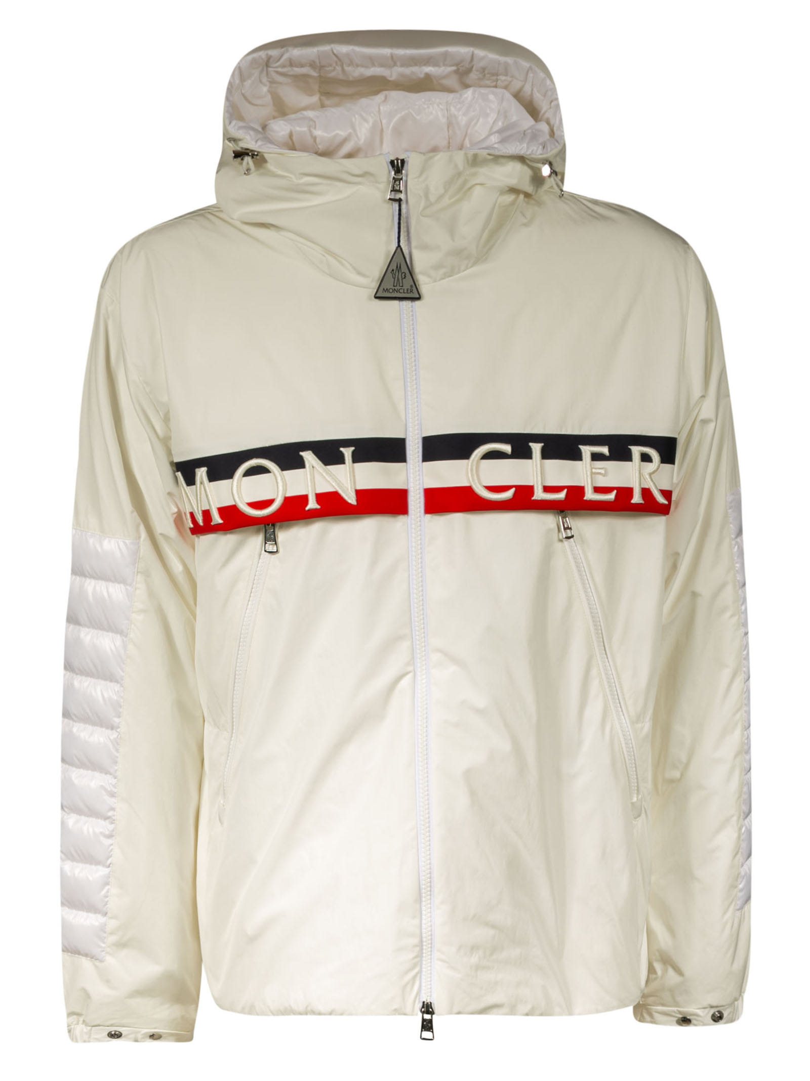 Moncler Logo Zip Jacket In White