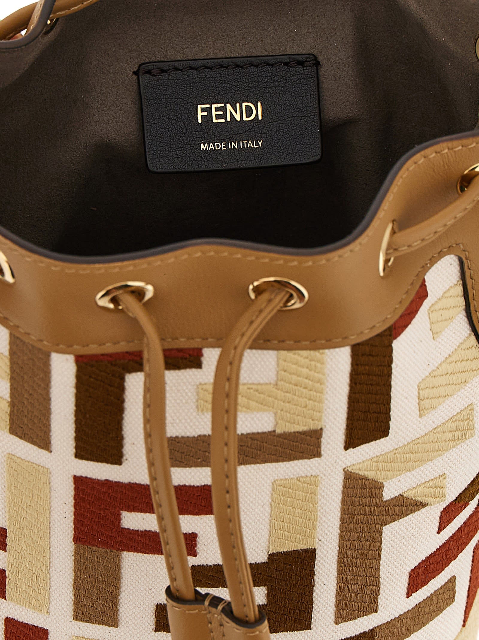 Fendi Mon Tresor Mini Bucket Bag In Brown