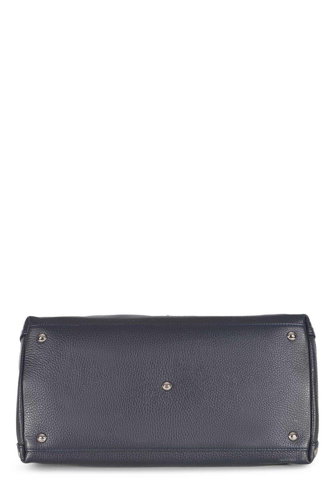 Zanellato Stud-embellished Tote Bag In Dark Navy