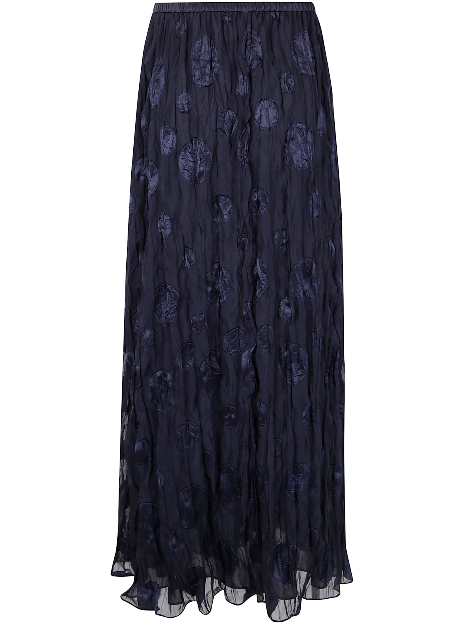 Emporio Armani Patterned Jacquard Maxi Skirt In Deep Blue