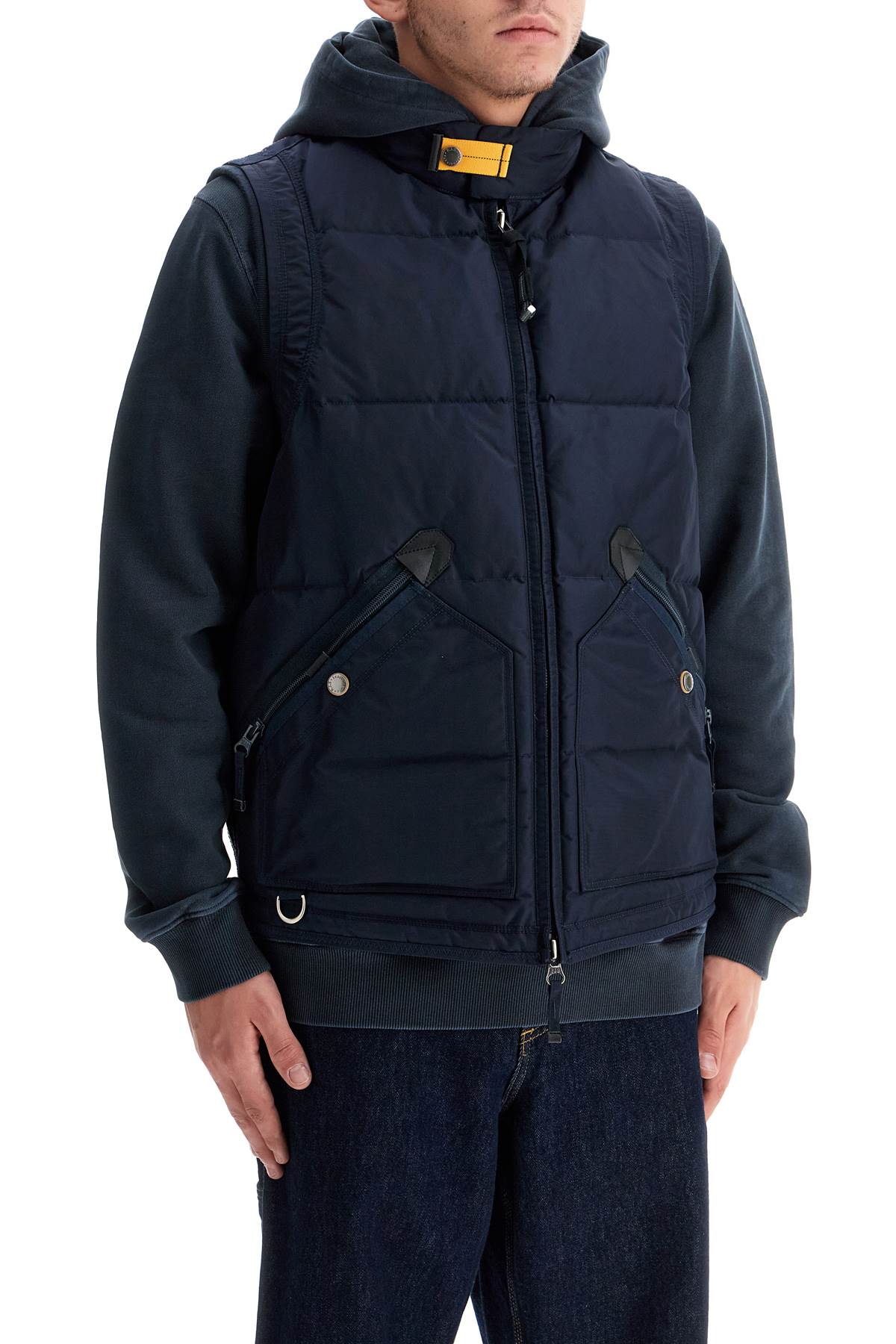 Shop Parajumpers Kobuk Down Vest In Blue Navy (blue)