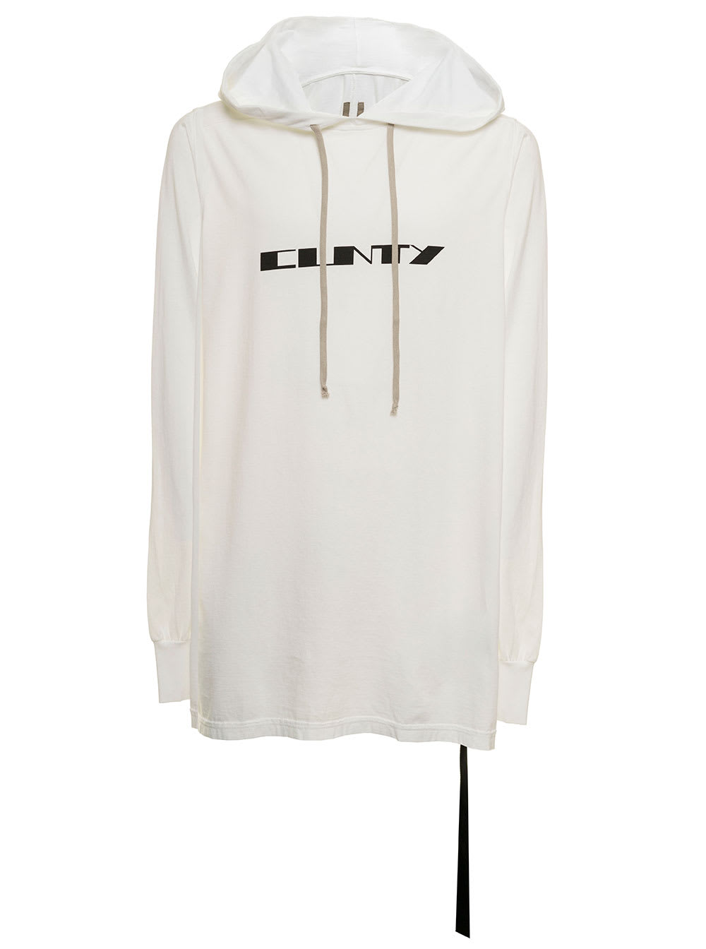 Drkshdw Man White Cotton Hoodie With Print
