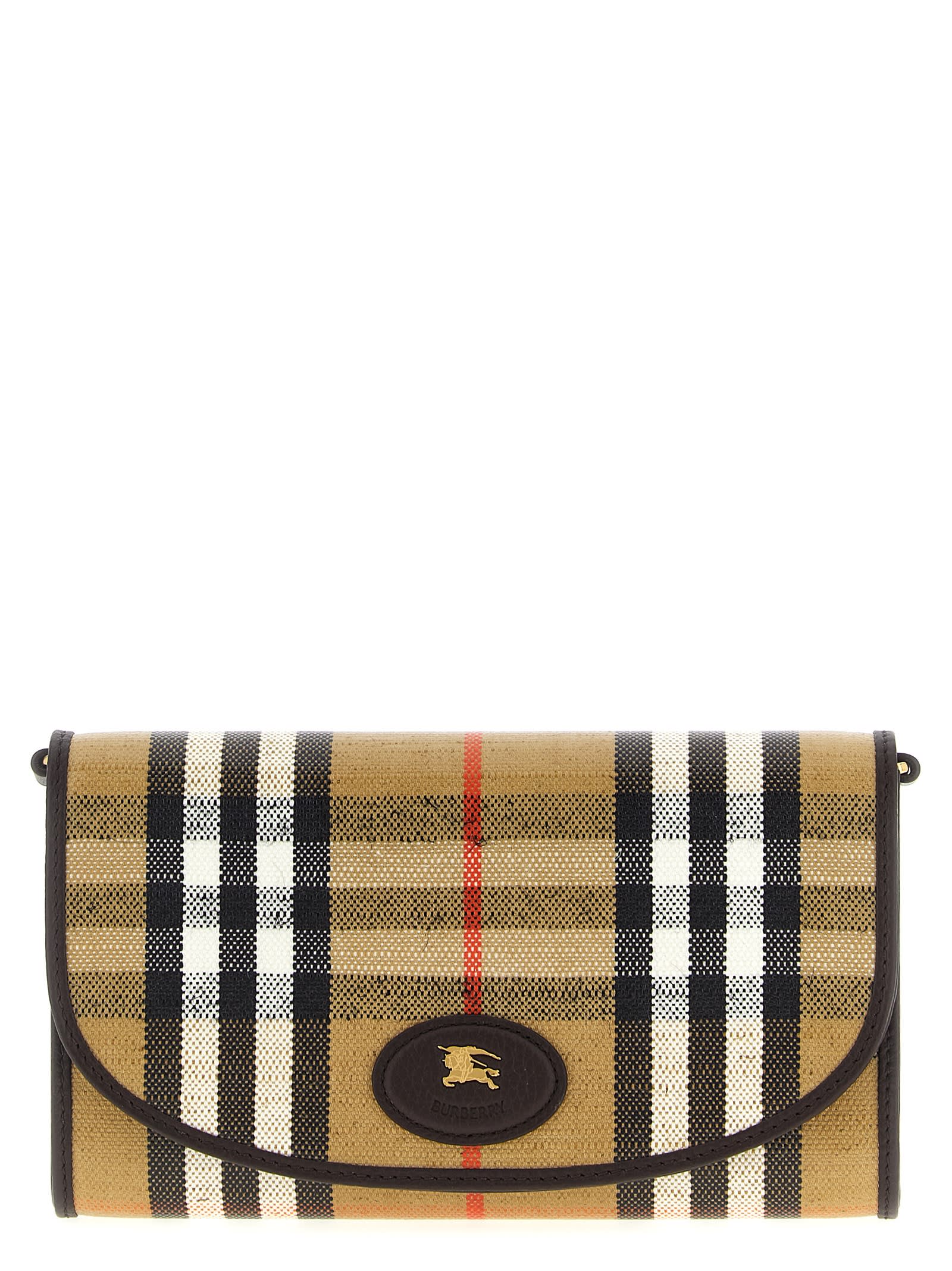 Burberry Highlands Wallet On Chain In Brown