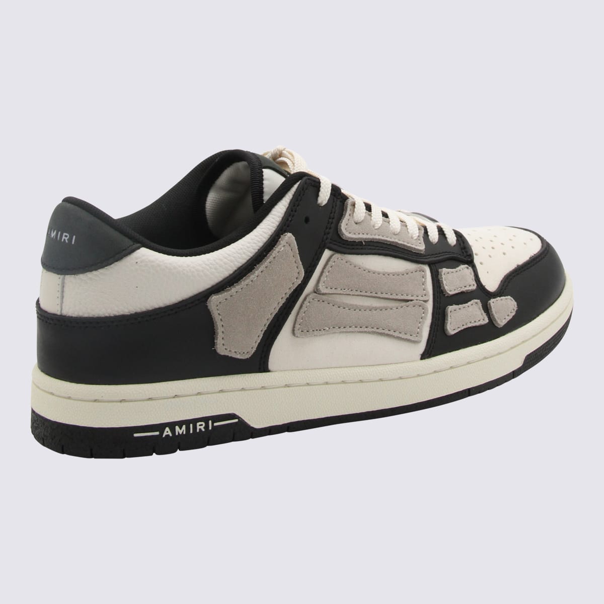 Shop Amiri Black Alabaster Leather Skel Sneakers In Nero E Bianco