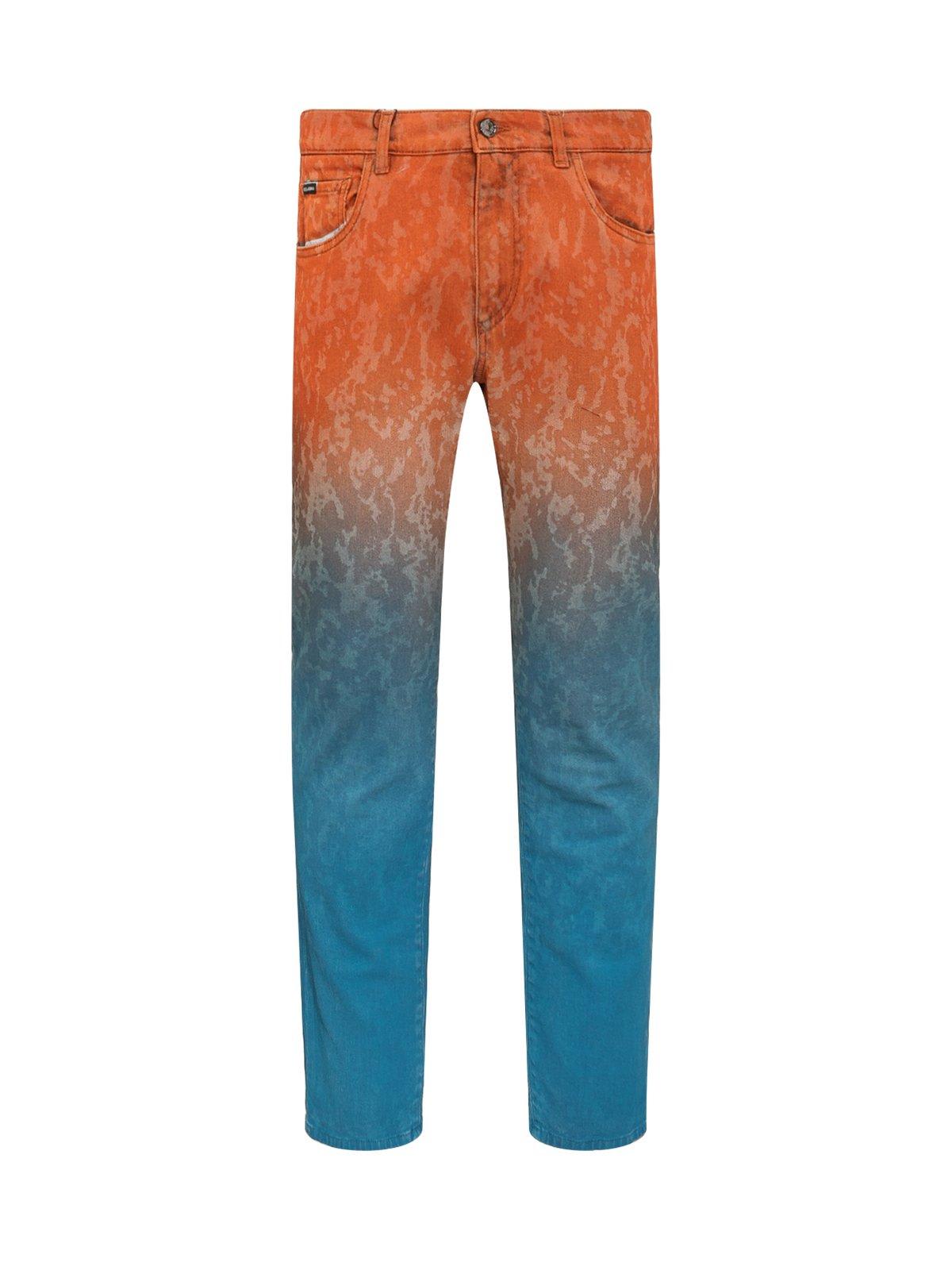 Dolce & Gabbana Multicolor Ombre Cotton Slim Fit Denim Jeans In Blue