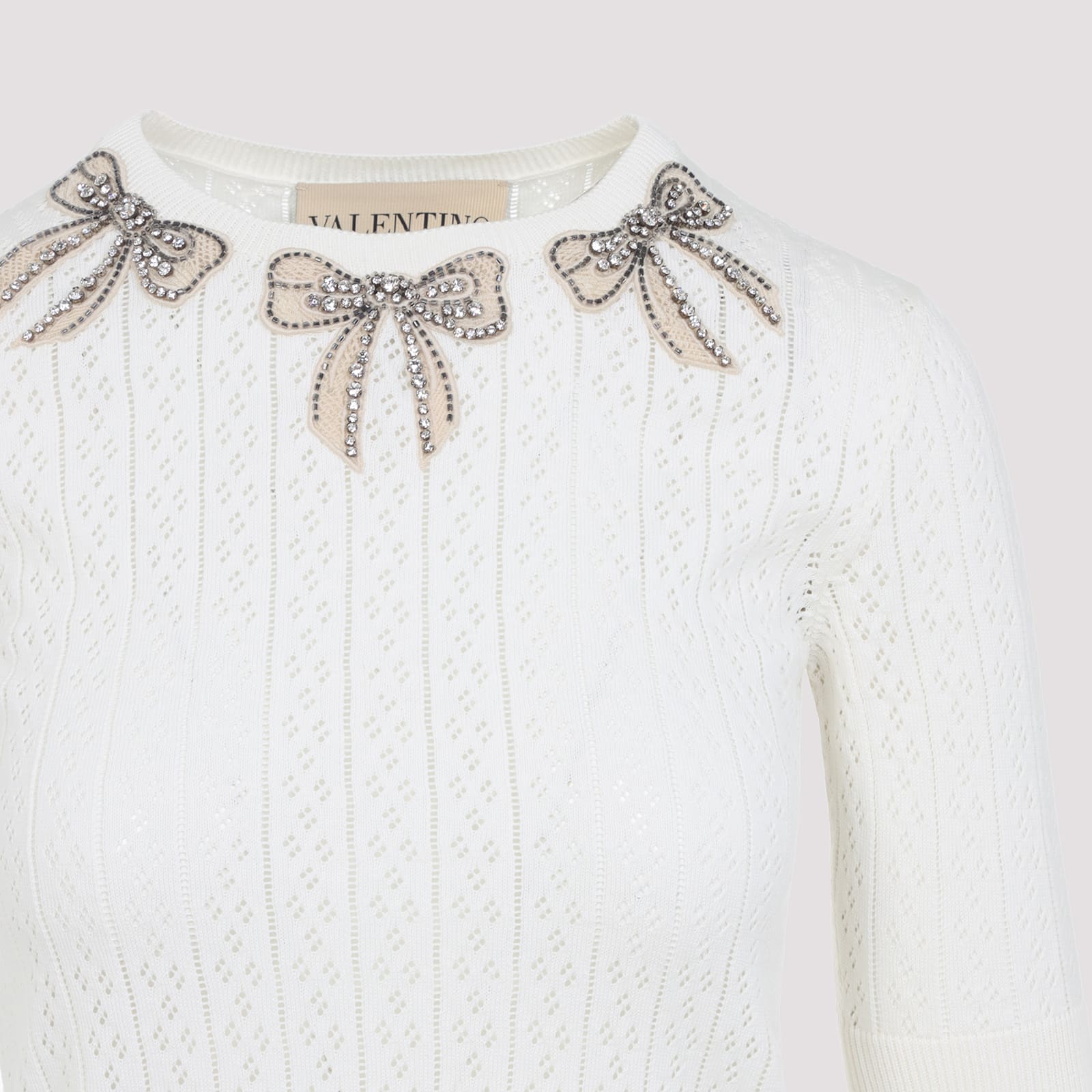 Valentino White Cotton Pullover In White