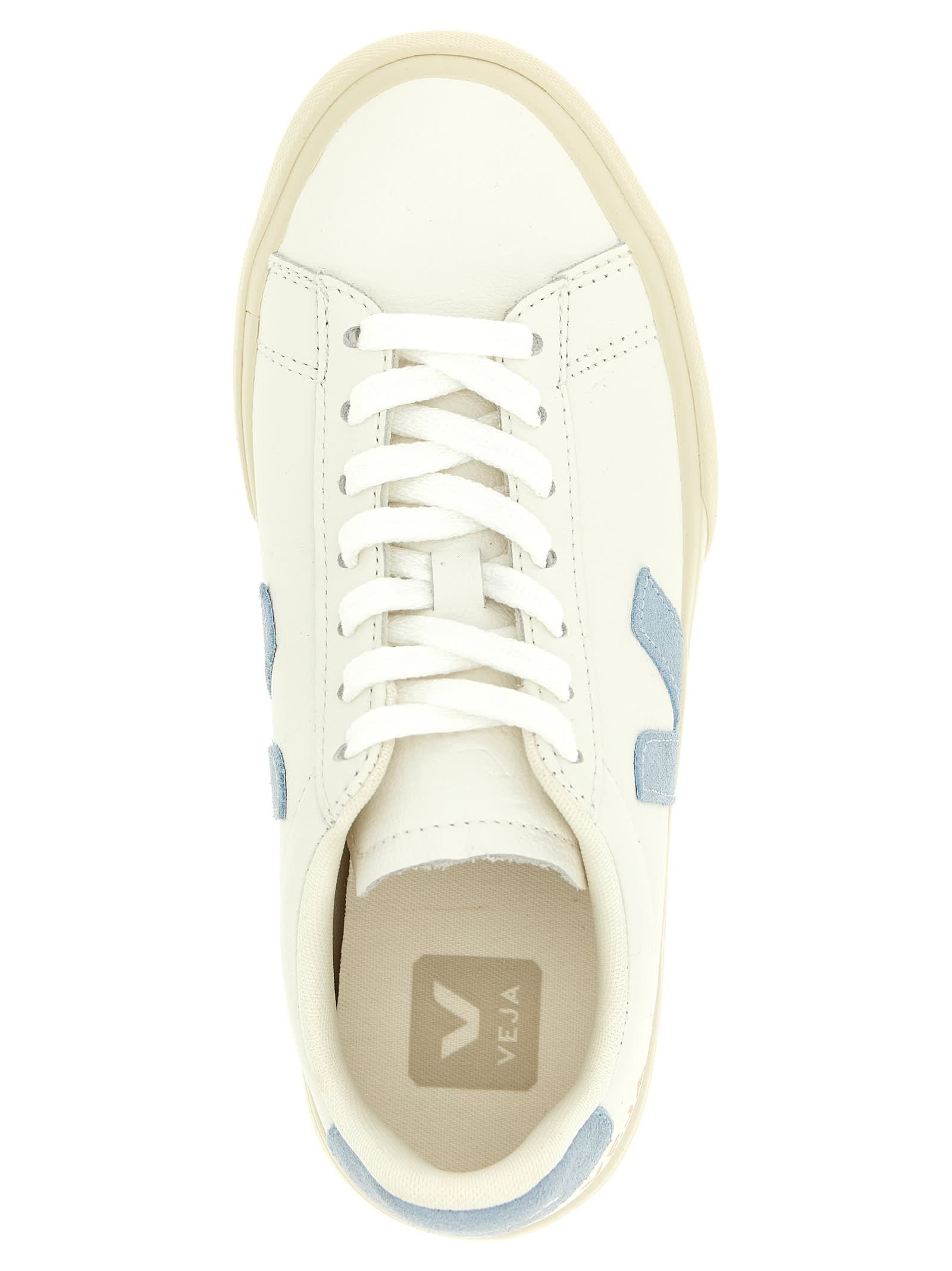 Veja Campo Low-top Leather Sneakers In Blue